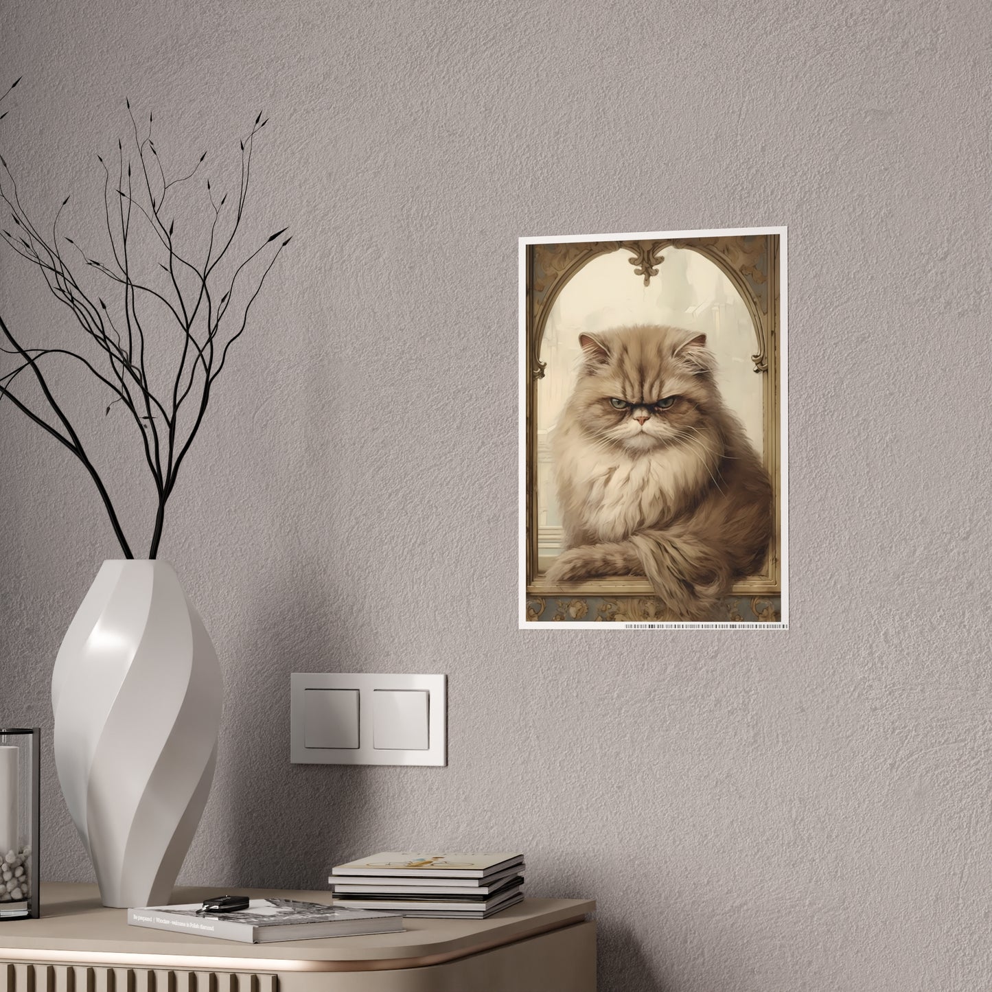 Glossy Kitty Art Poster, Cat Lover Gift, Vintage Style Poster - VYBE Shop