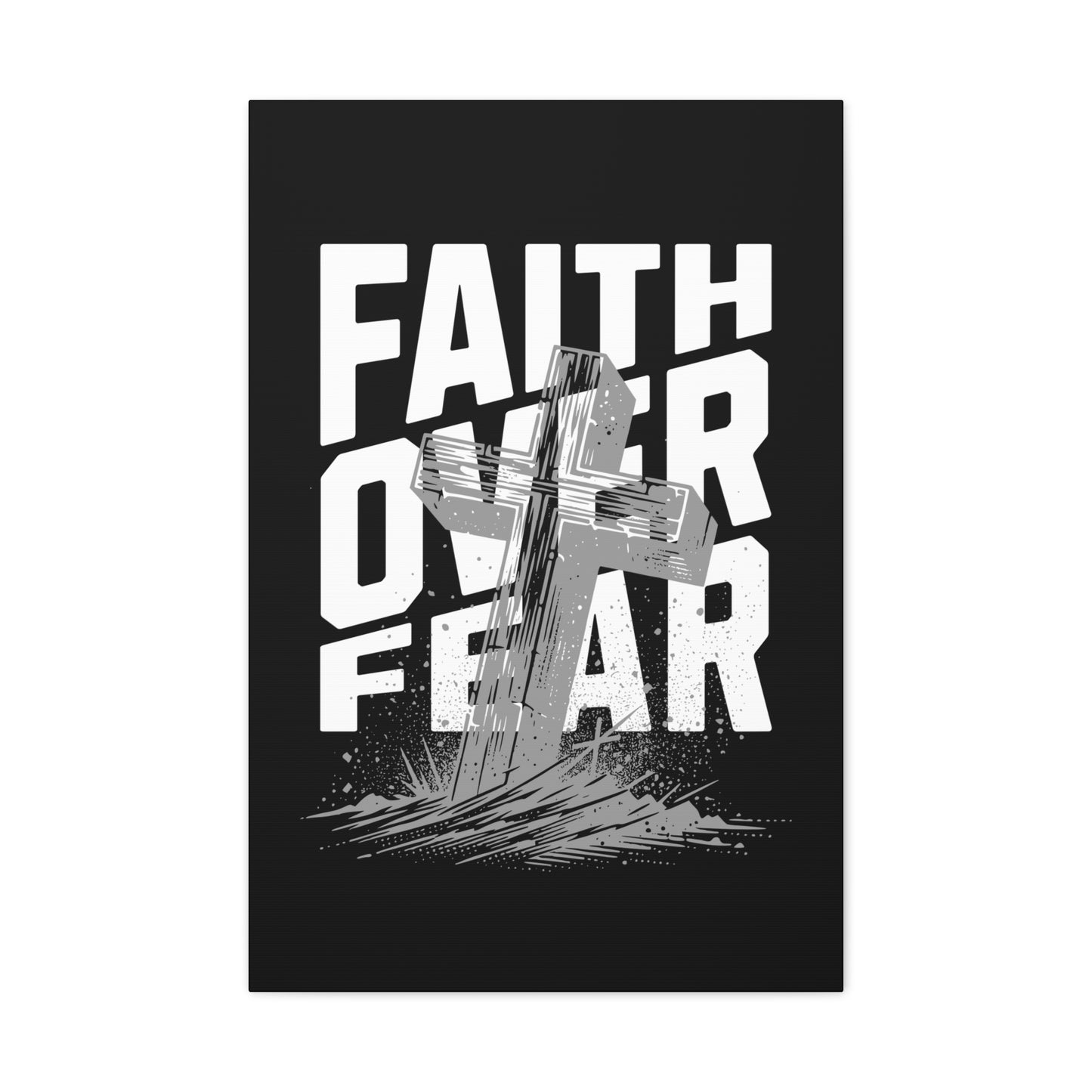 Religion- Faith Over Fear Canvas Print, Inspirational Wall Art, Religious Home Decor - VYBE Shop