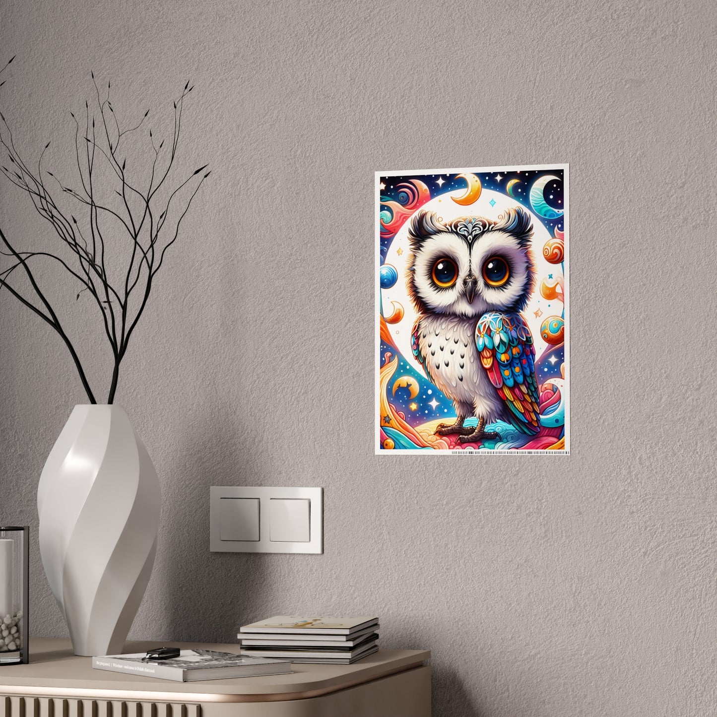 Vibrant Owl Art Poster, Colorful Wall Decor - VYBE Shop