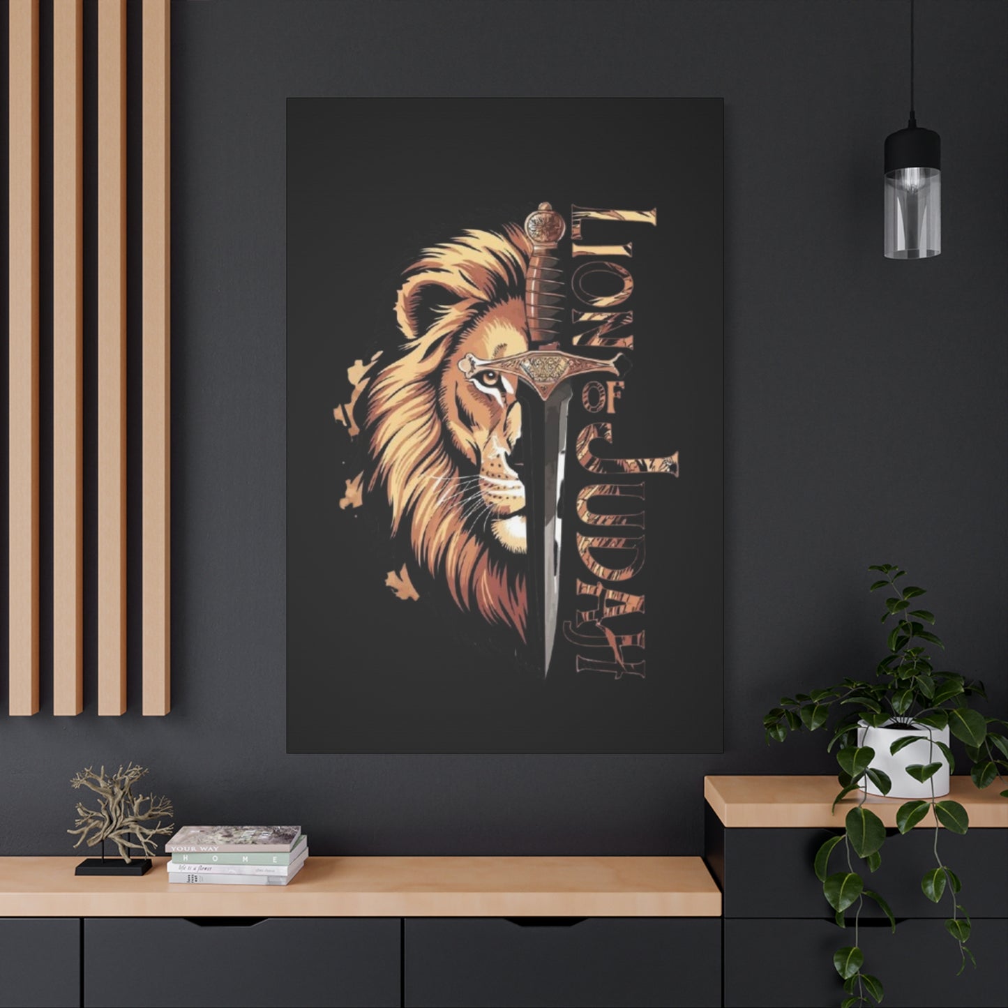 Reigion- Lion of Judah Canvas Art, Bold Wall Decor for Faith and Inspiration, Religious Home Decor, Lion Artwork, Spiritual Wall Art - VYBE Shop