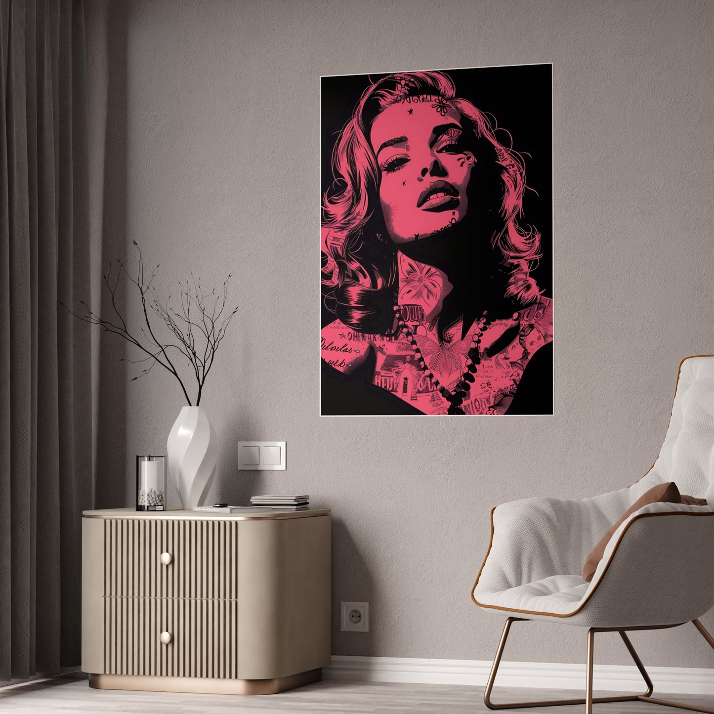 Lady in Red Poster - Elegant Wall Art for Vibrant Home Decor - VYBE Shop