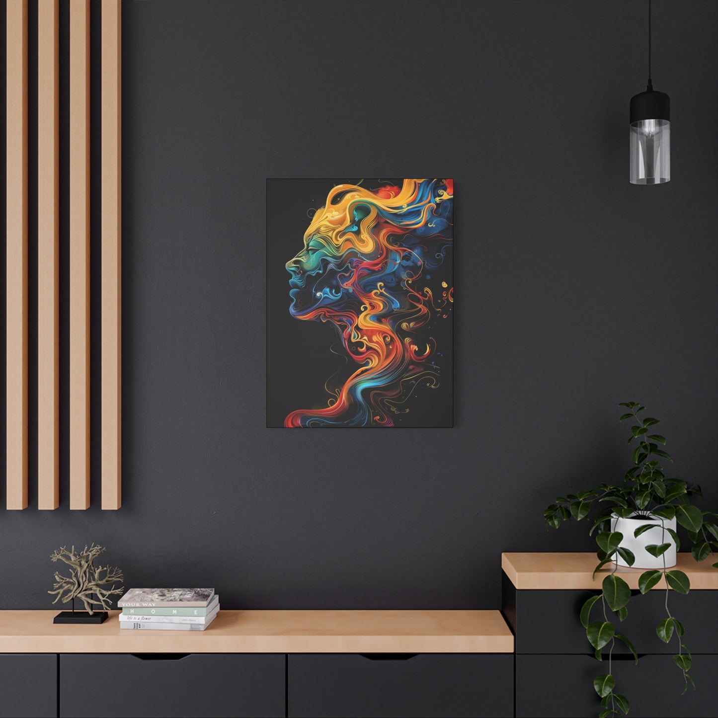 Colorful Abstract Portrait Canvas Art, Modern Wall Decor, Gift for Home, Living Room, Unique Artwork, Trending Decor - VYBE Shop
