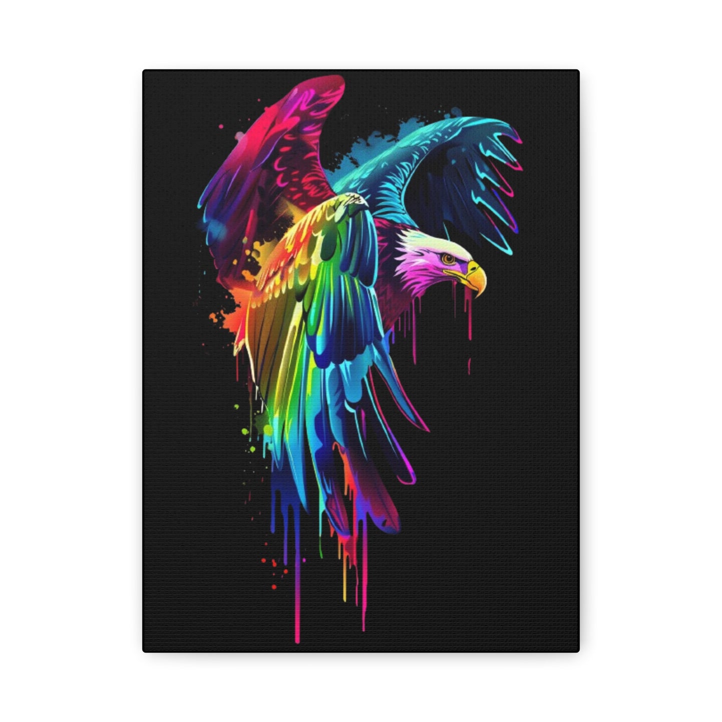 Neon Eagle Canvas Art, Colorful Wall Decor, Animal Lover Gift, Rainbow Decor, Home Sweet Home, Colorful Eagle Painting - VYBE Shop