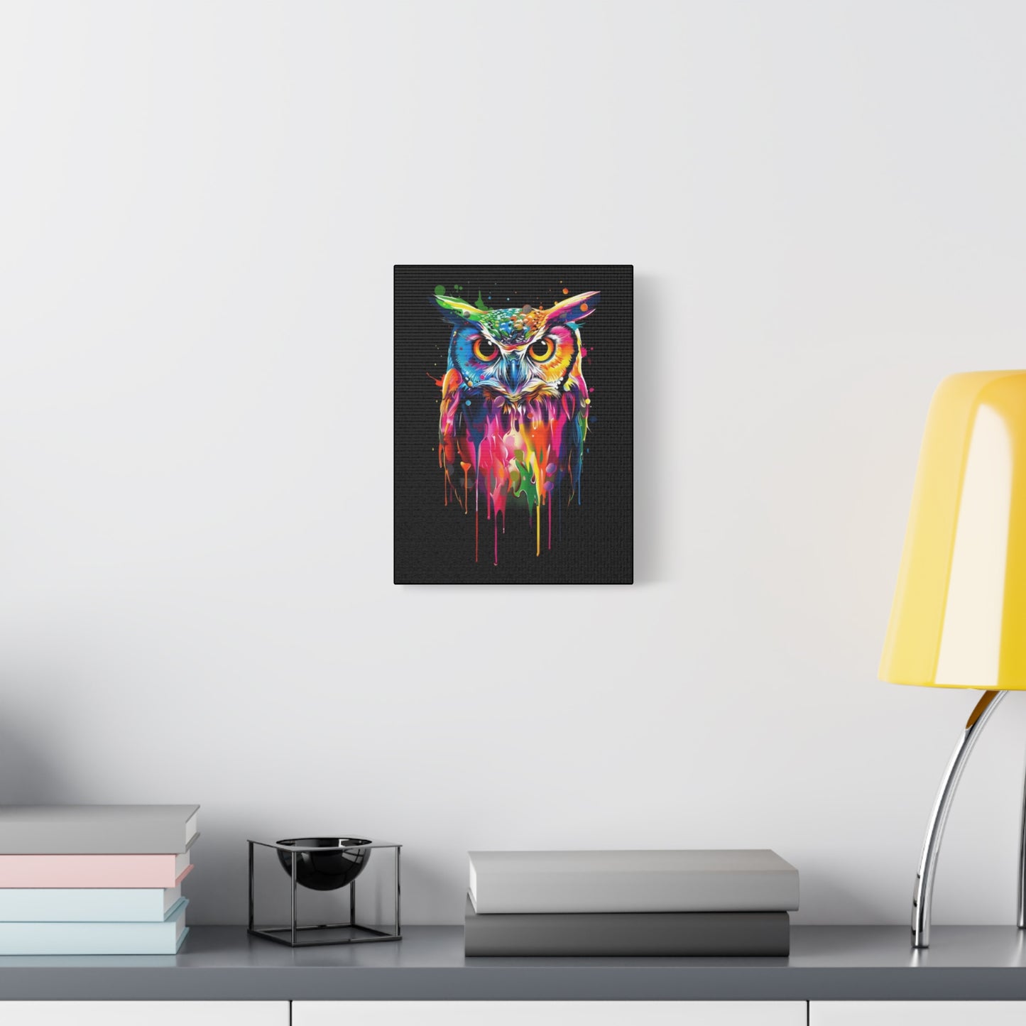 Neon Owl Matte Canvas Framed Print - VYBE Shop
