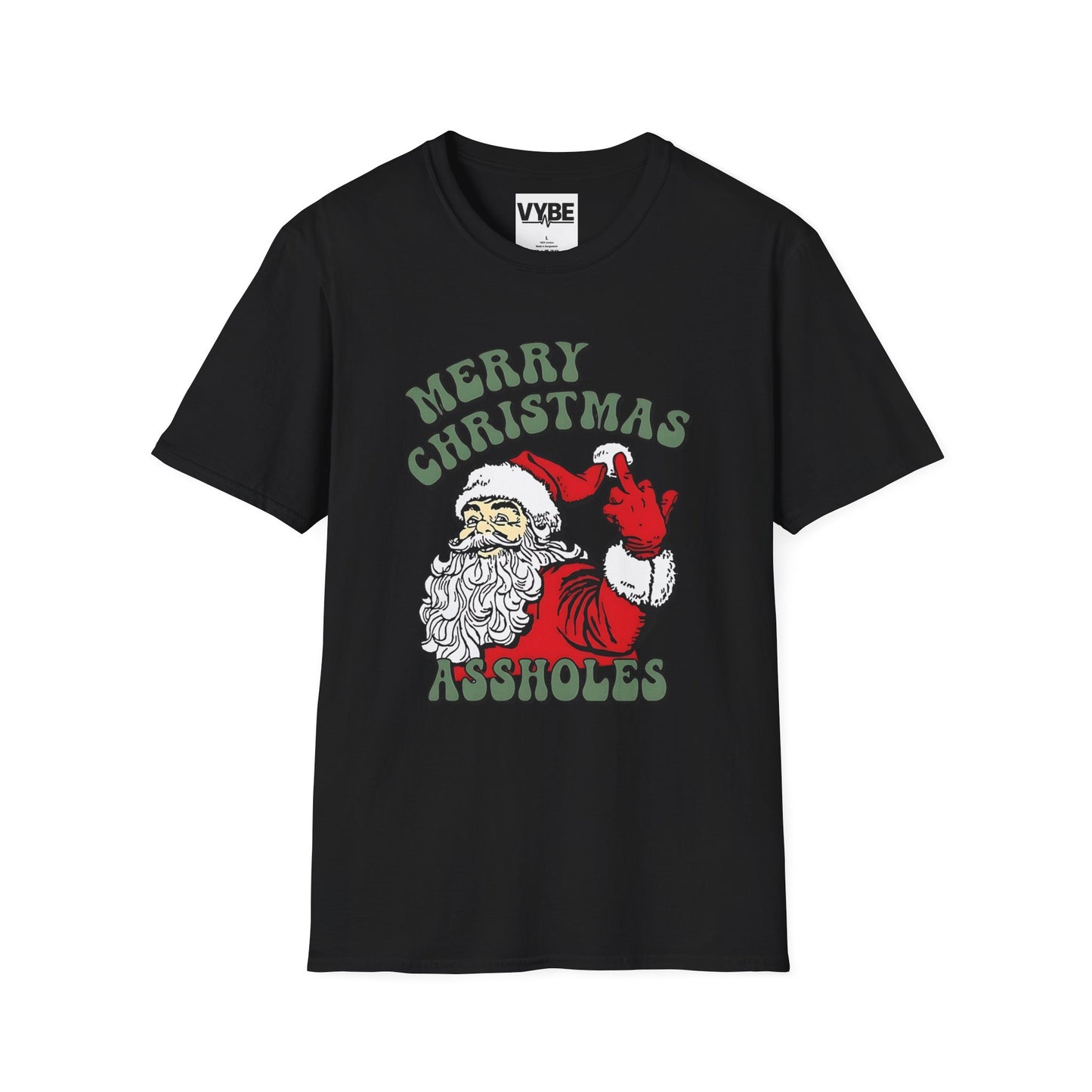 Christmas- Funny T-Shirt, Merry Christmas A**holes Graphic Tee, Holiday Humor Shirt, Gift for Him/Her - VYBE Shop