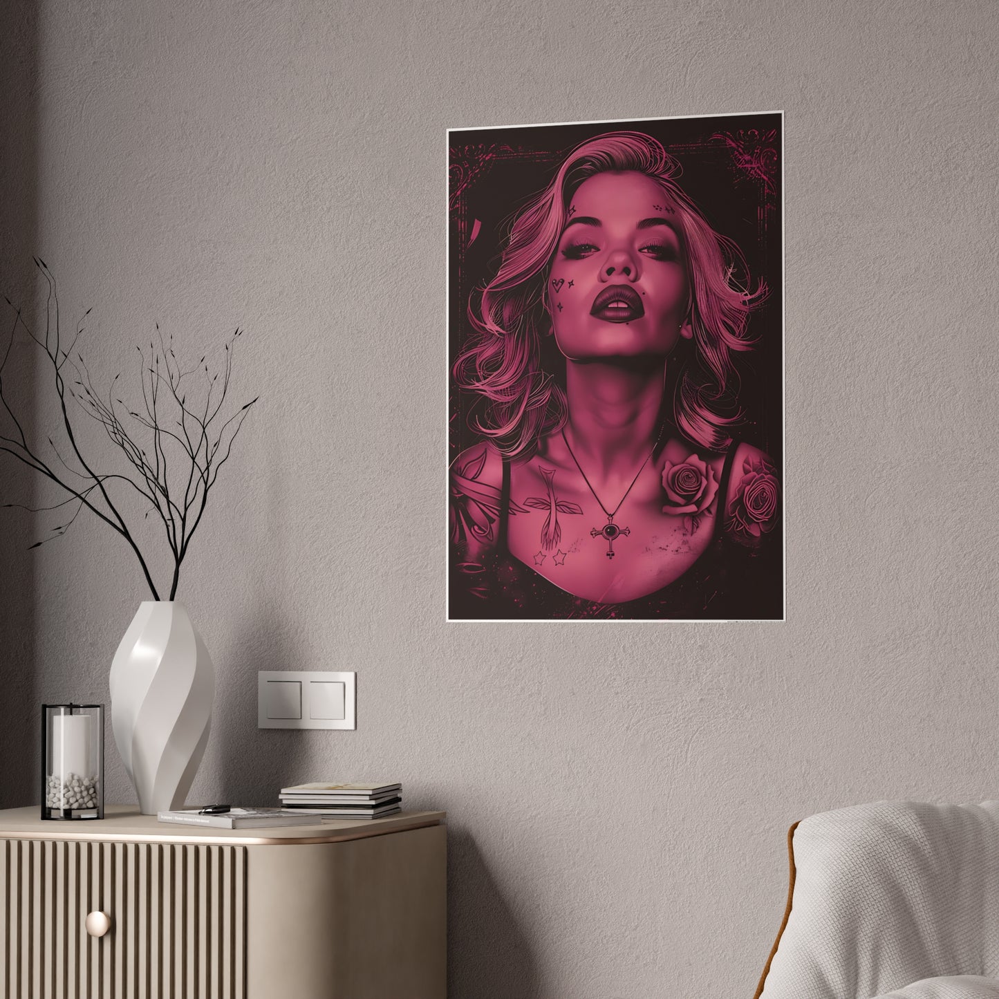Woman In Red Poster - Captivating Art Print for Modern Decor - VYBE Shop