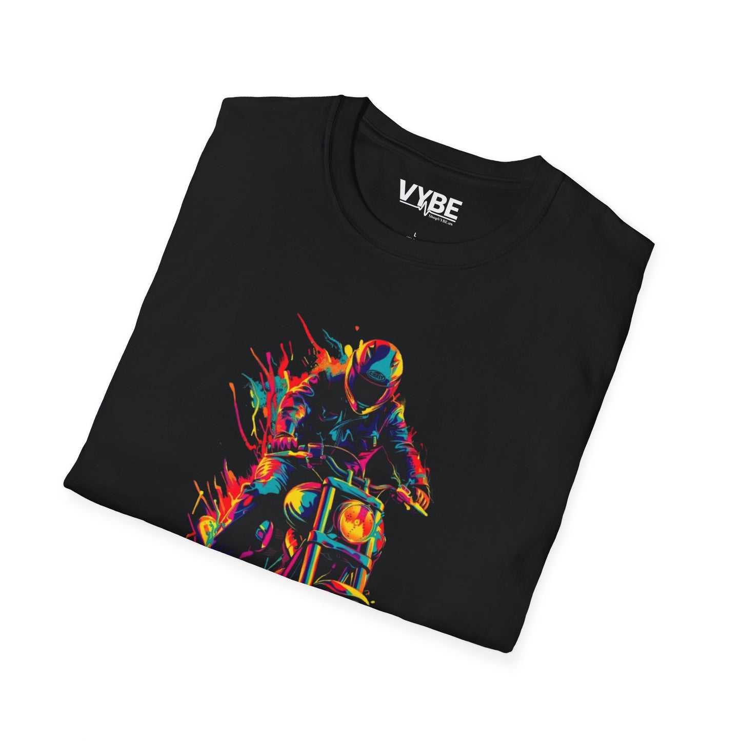 Vibrant Motorcycle Art T-Shirt - VYBE