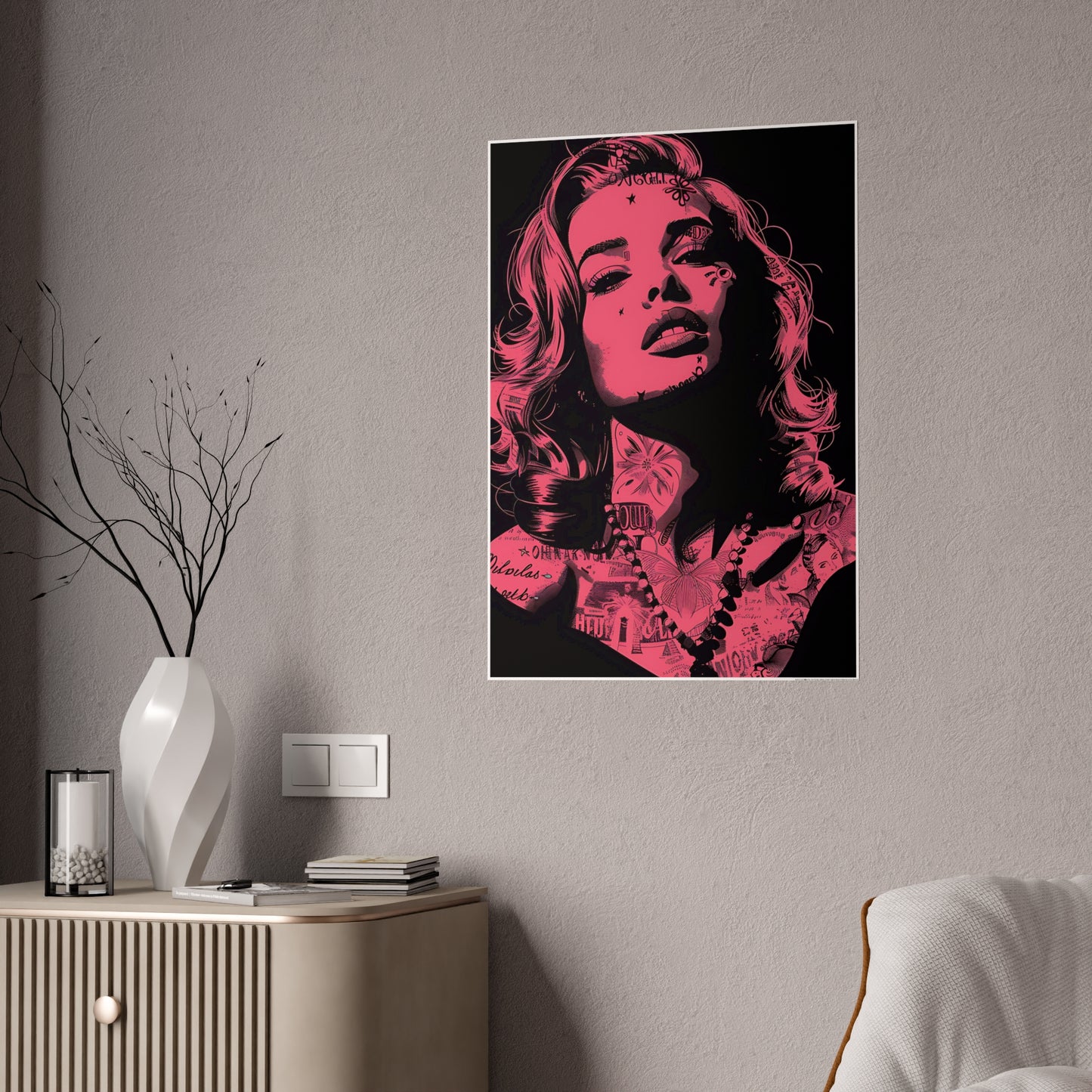 Lady in Red Poster - Elegant Wall Art for Vibrant Home Decor - VYBE Shop