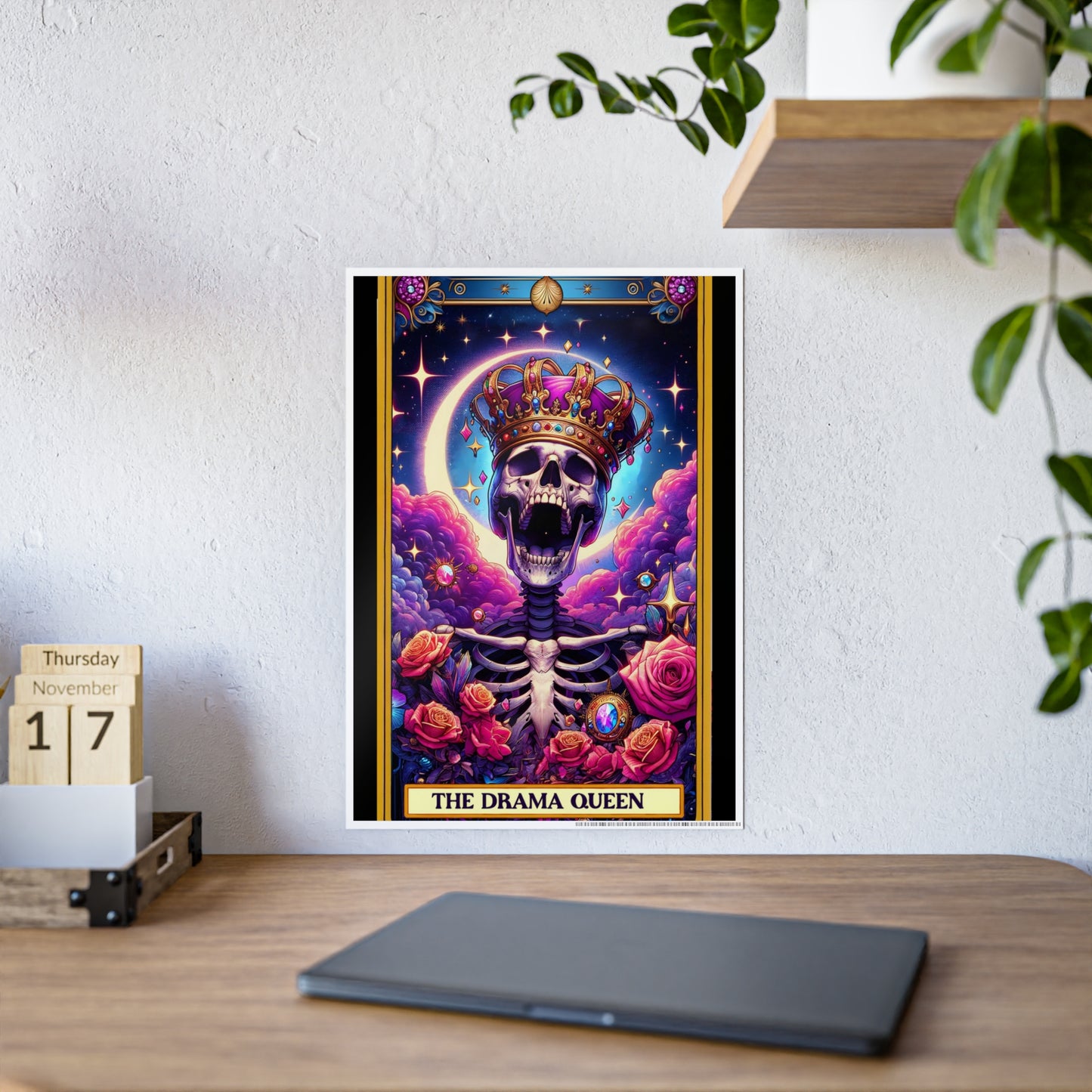 Drama Queen Skeleton Poster - Unique Tarot Wall Decor for Your Space - VYBE Shop