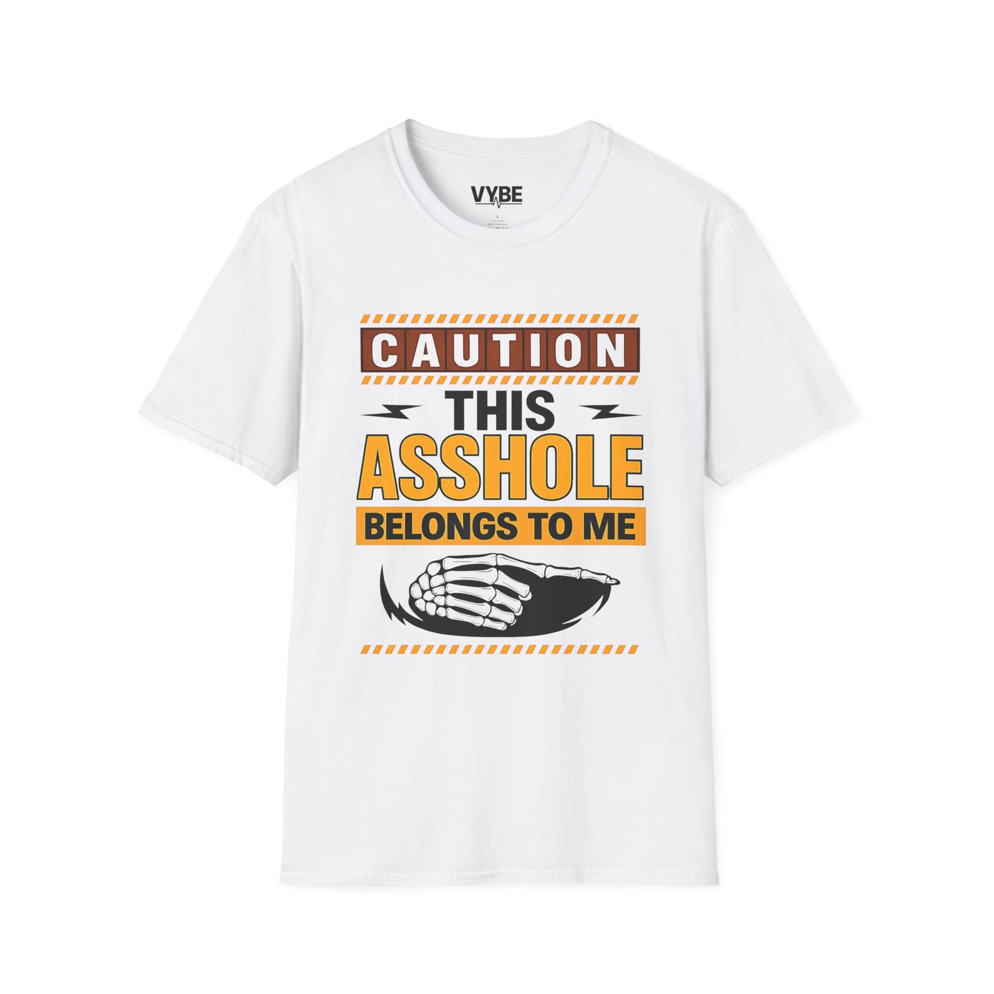 Caution This Asshole Belongs to Me T-Shirt, Funny Gift, Unisex Graphic Tee, Casual Wear, Fun Party Apparel - VYBE Shop