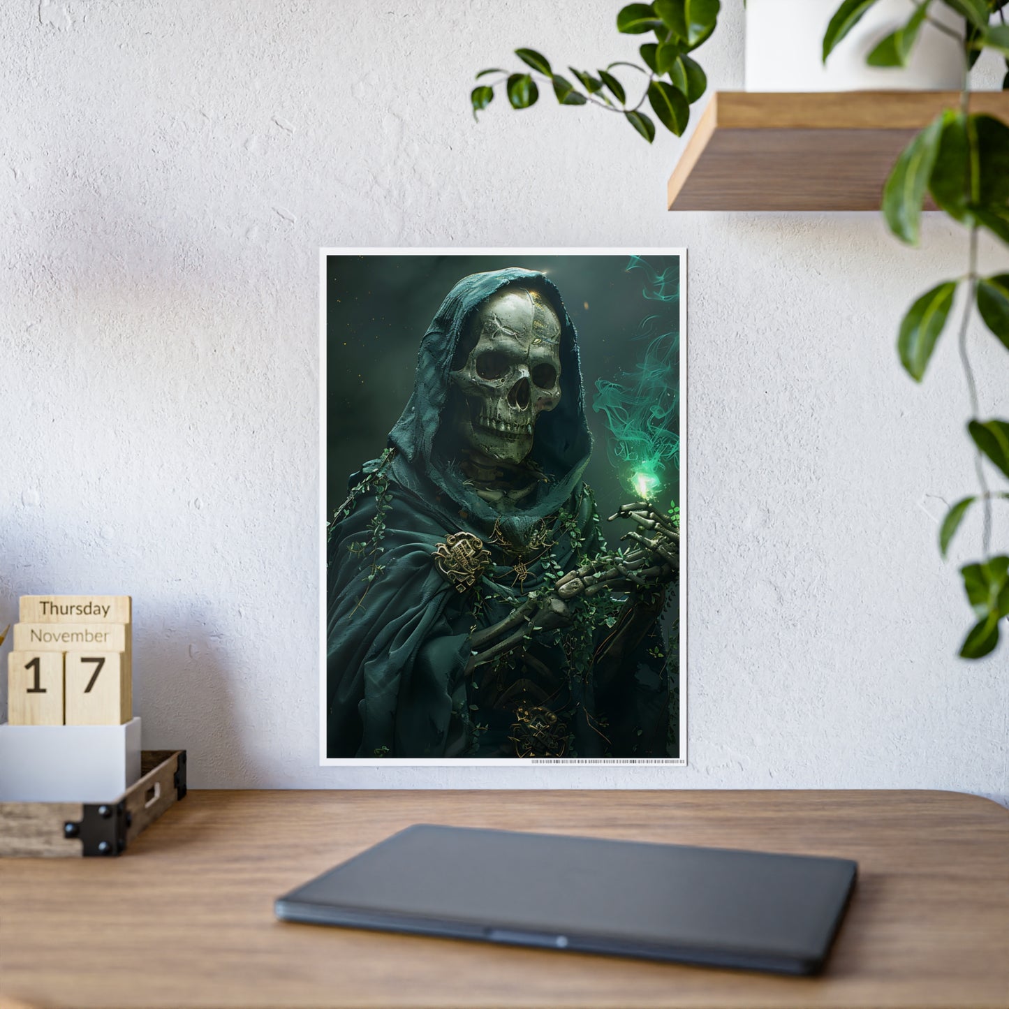 Skeleton Gothic Art Print, Dark Fantasy Poster, Edgy Wall Art - VYBE Shop
