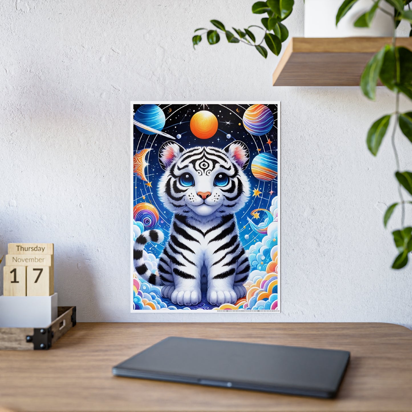 Vibrant Tiger Art - Colorful Animal Gloss Poster - VYBE Shop