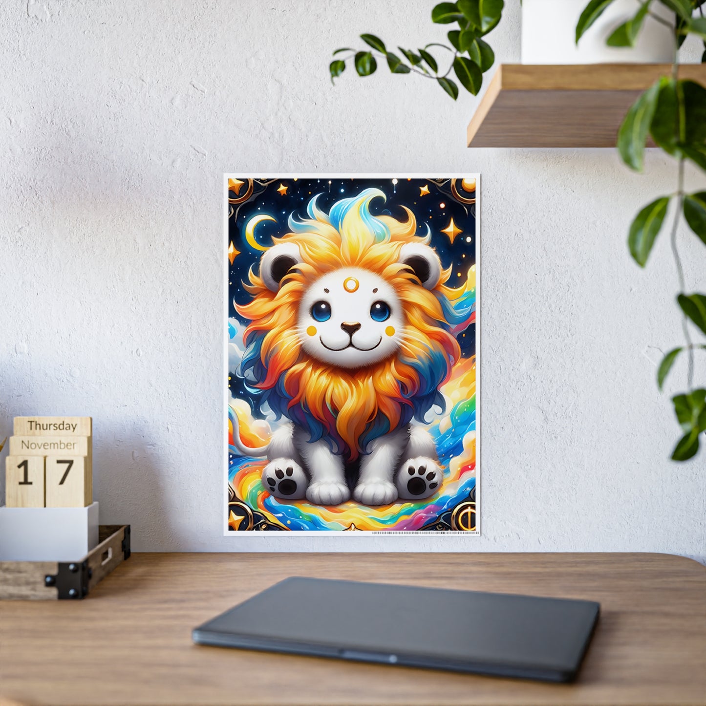 Cute Lion Wall Decor - Colorful Art Gloss Poster for Vibrant Home Decor - VYBE Shop