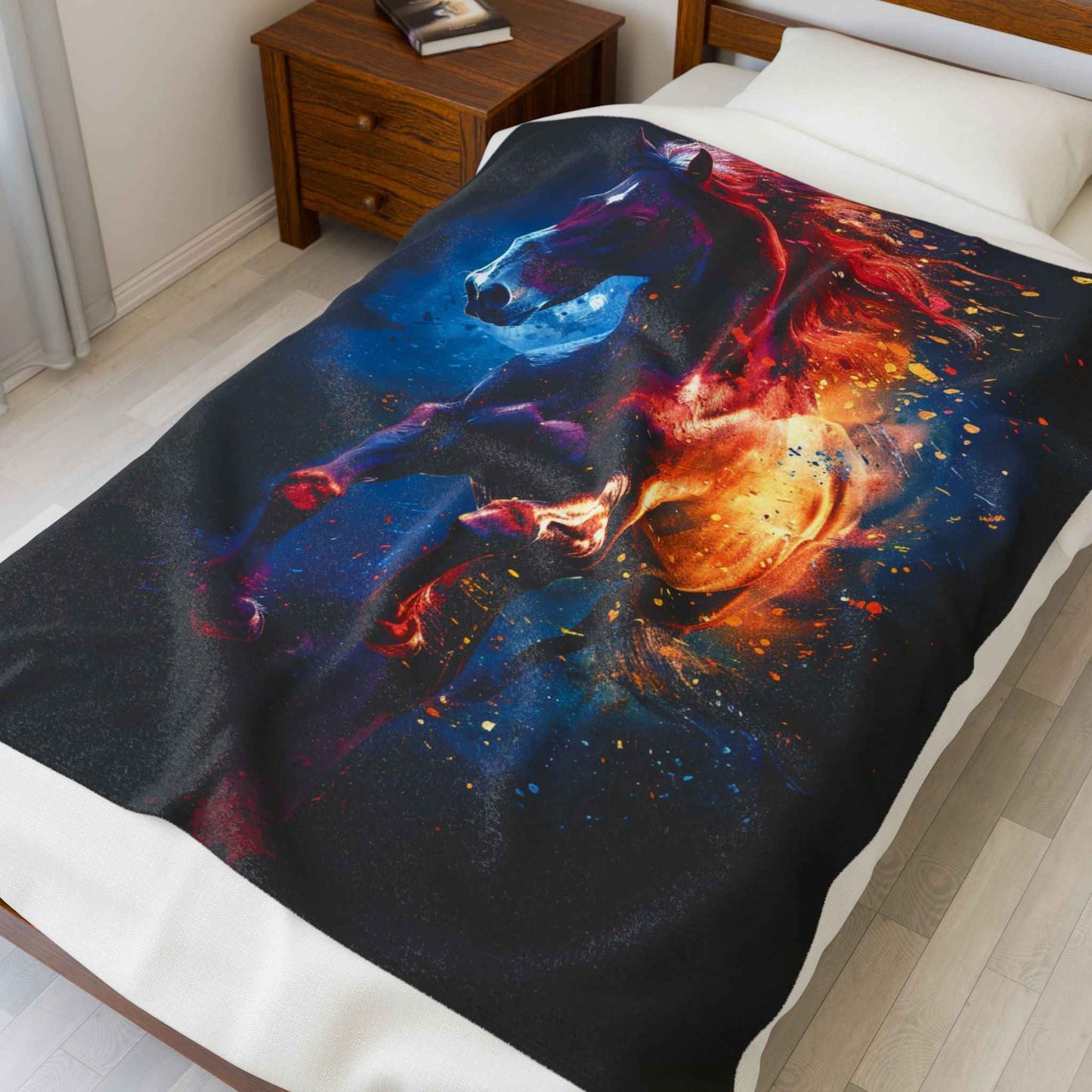 Vibrant Horse Art Blanket