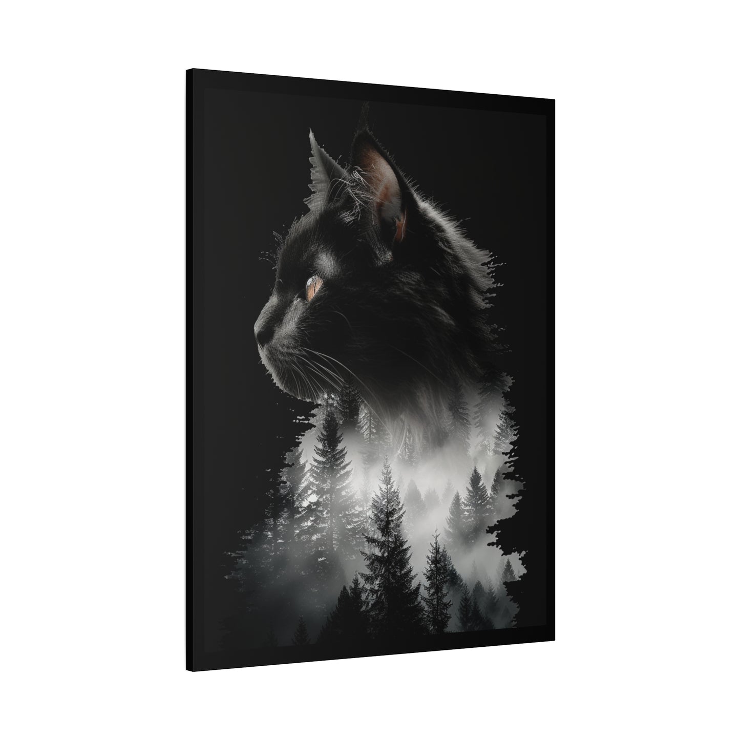 Mystical Cat Forest Canvas Print, Home Decor Art, Cat Lover Gift, Unique Wall Art, Pet Memorial - VYBE Shop