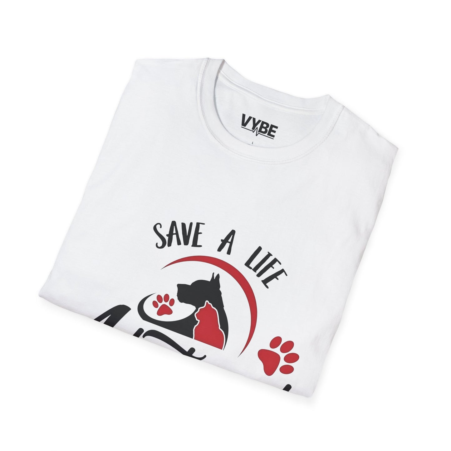 Rescue- Pet Adoption Awareness T-Shirt, Save a Life Tee, Dog Lover Shirt, Animal Rescue Apparel, Unisex Top - VYBE Shop