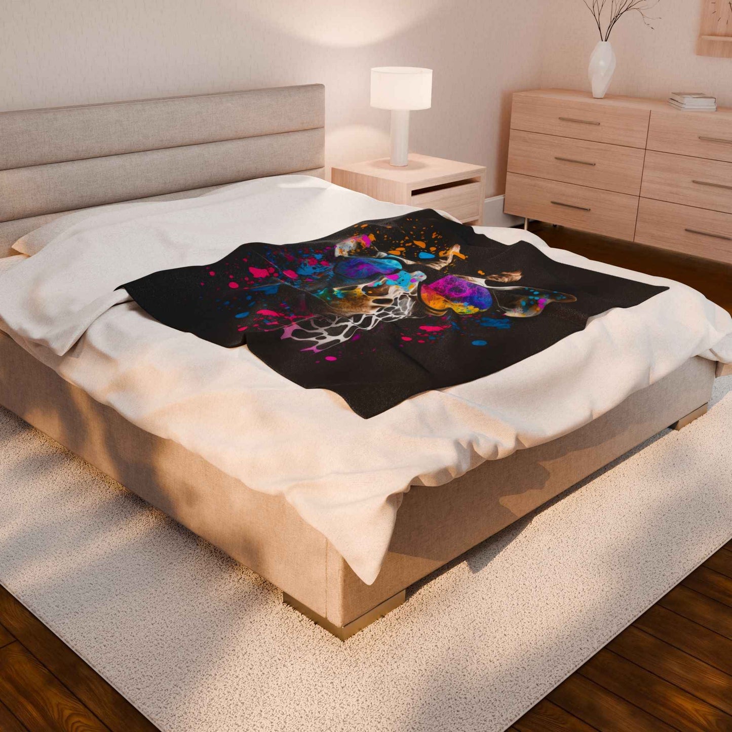 Colorful Giraffe Plush Blanket