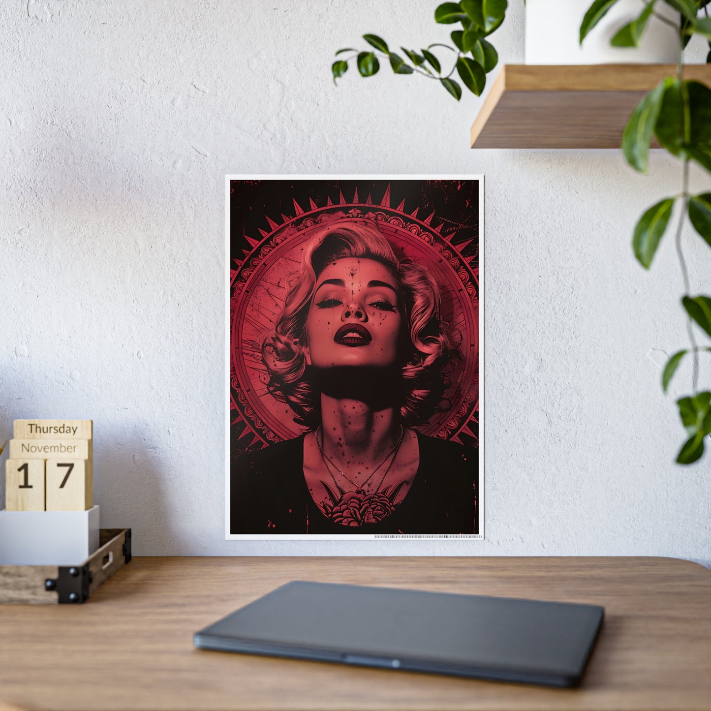 Woman In Red Art Print - Elegant Poster for Stylish Decor - VYBE Shop