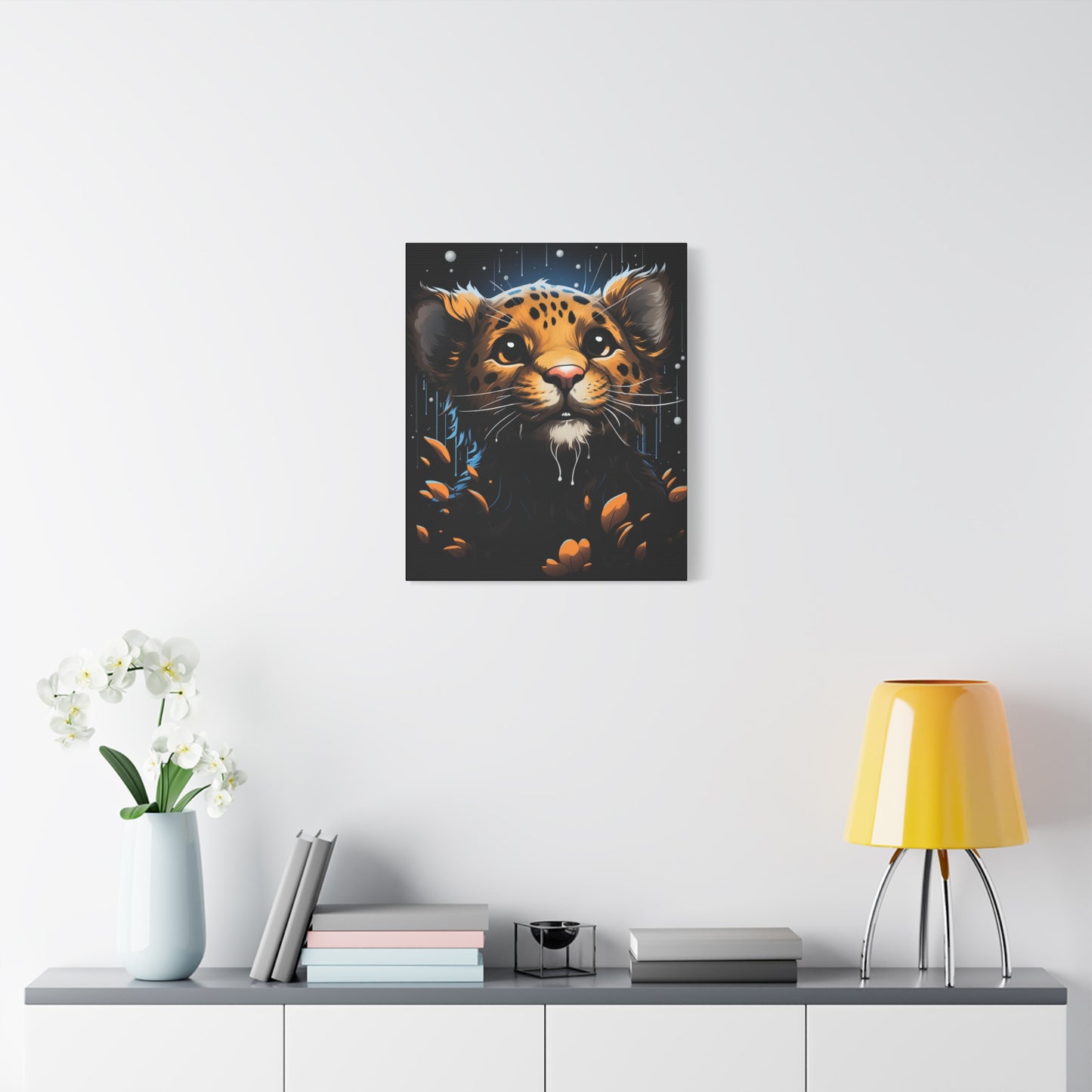 Playful Leopard Canvas Art Print, Cute Animal Wall Decor, Children's Room Decoration, Gift for Animal Lovers, Wild Animal Print - VYBE Shop