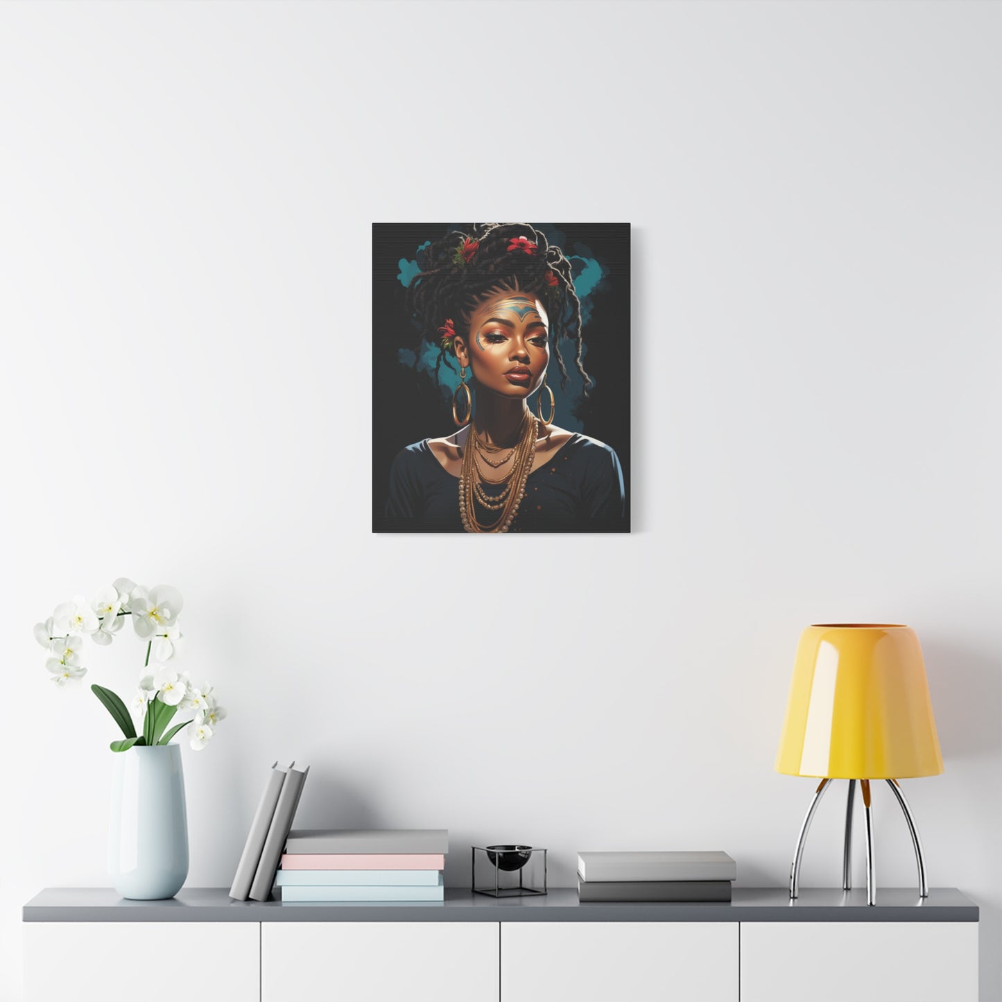 Bohemian Wall Art Canvas, Stunning Portrait Decor, Home Decoration, Unique Gift for Art Lovers, African Inspired Artwork, Living Room - VYBE Shop