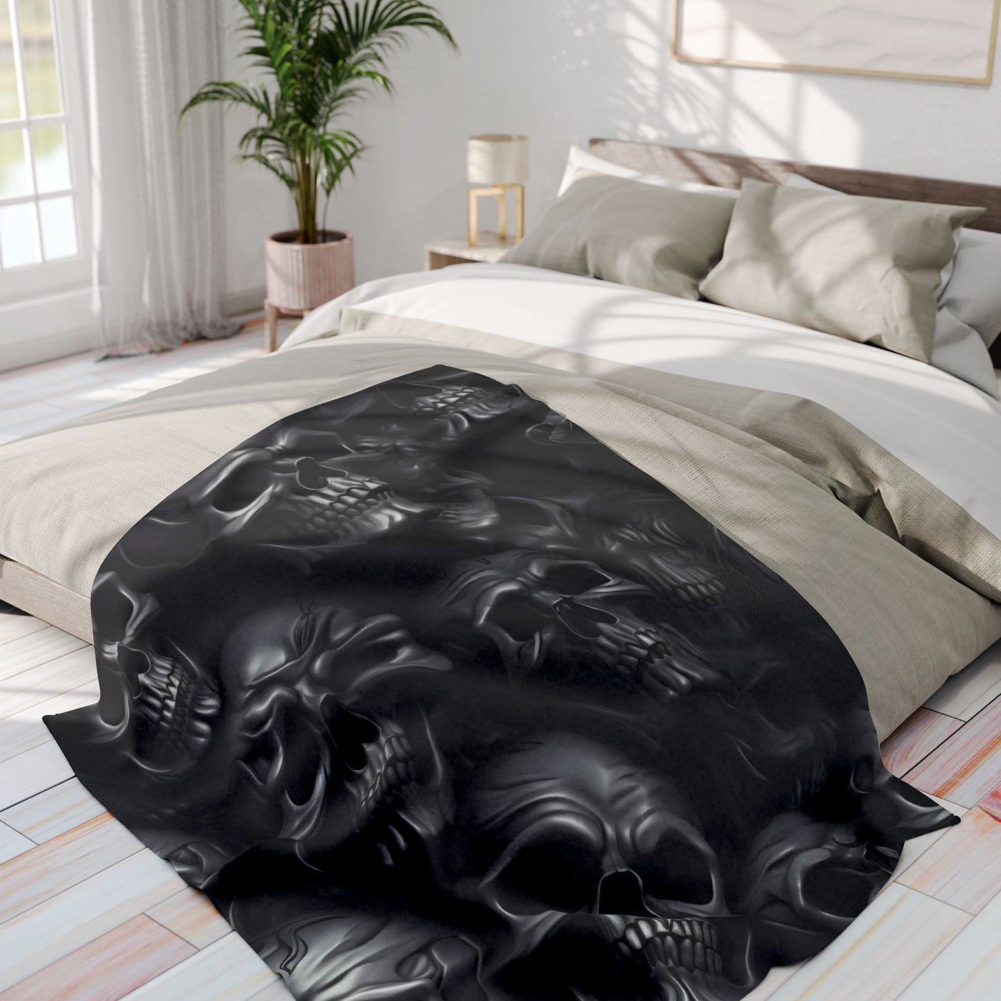 Gothic Skull Fleece Blanket
