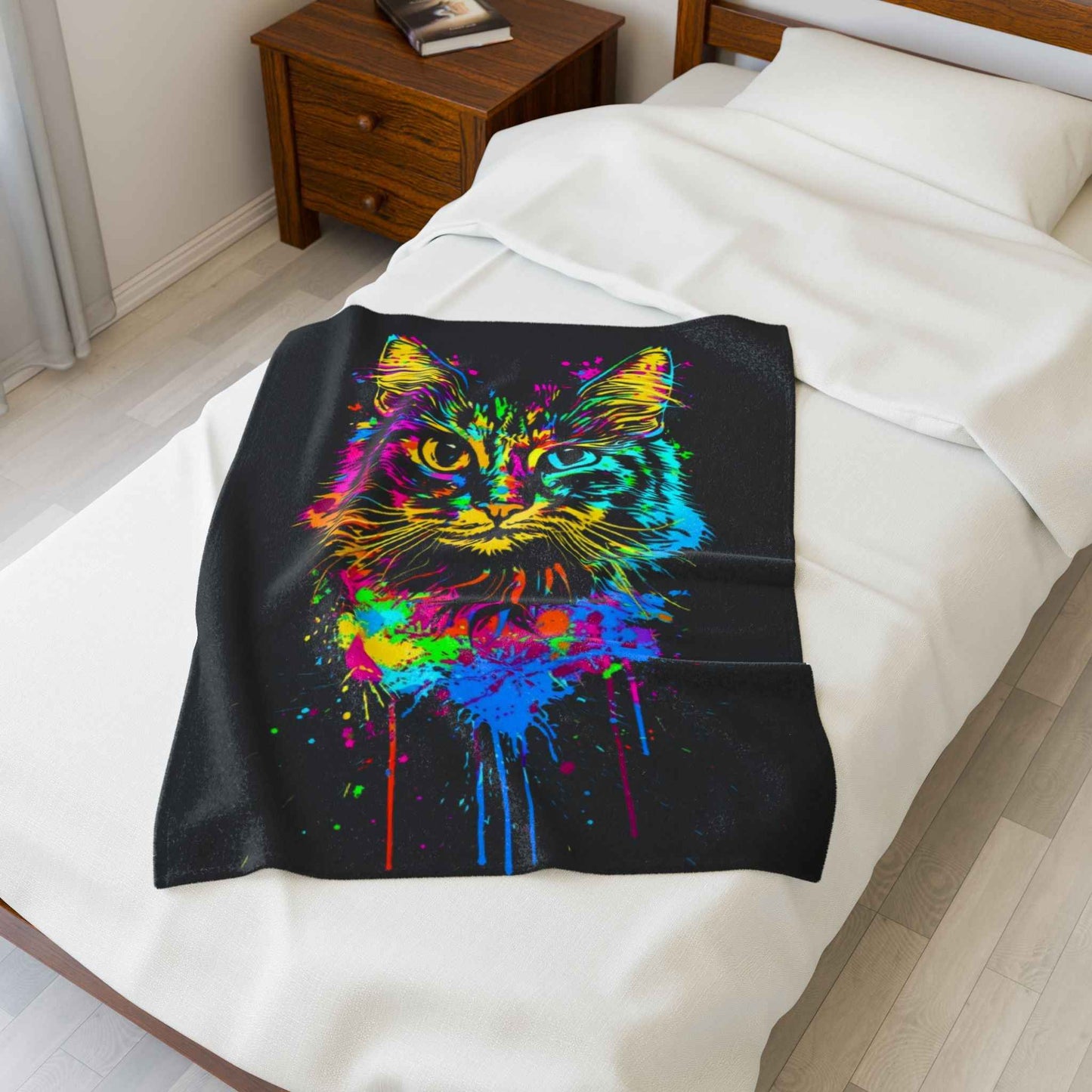 Colorful Cat Plush Blanket