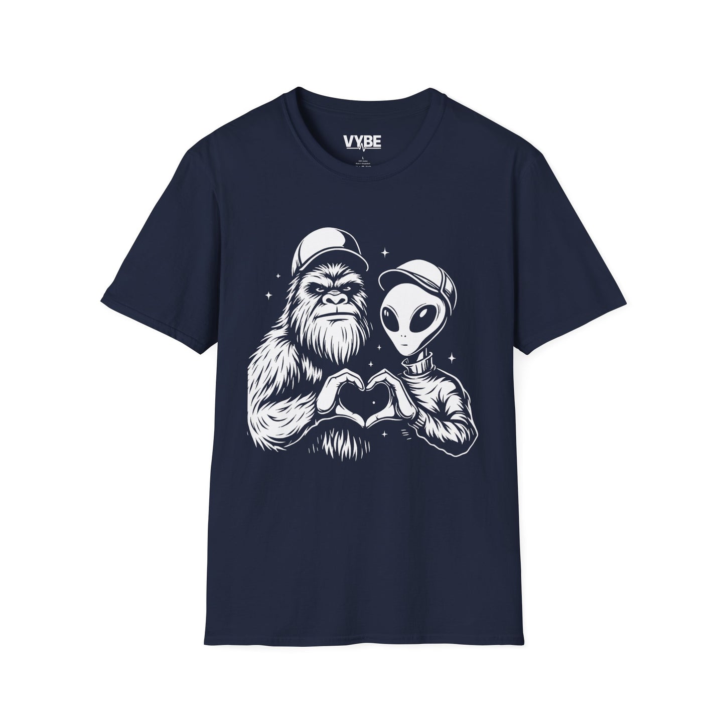 Funny- Yeti and Alien Love Graphic Tee - VYBE Shop