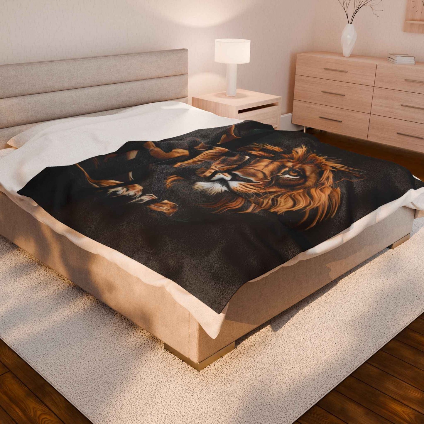 Lion-Themed Plush Blanket