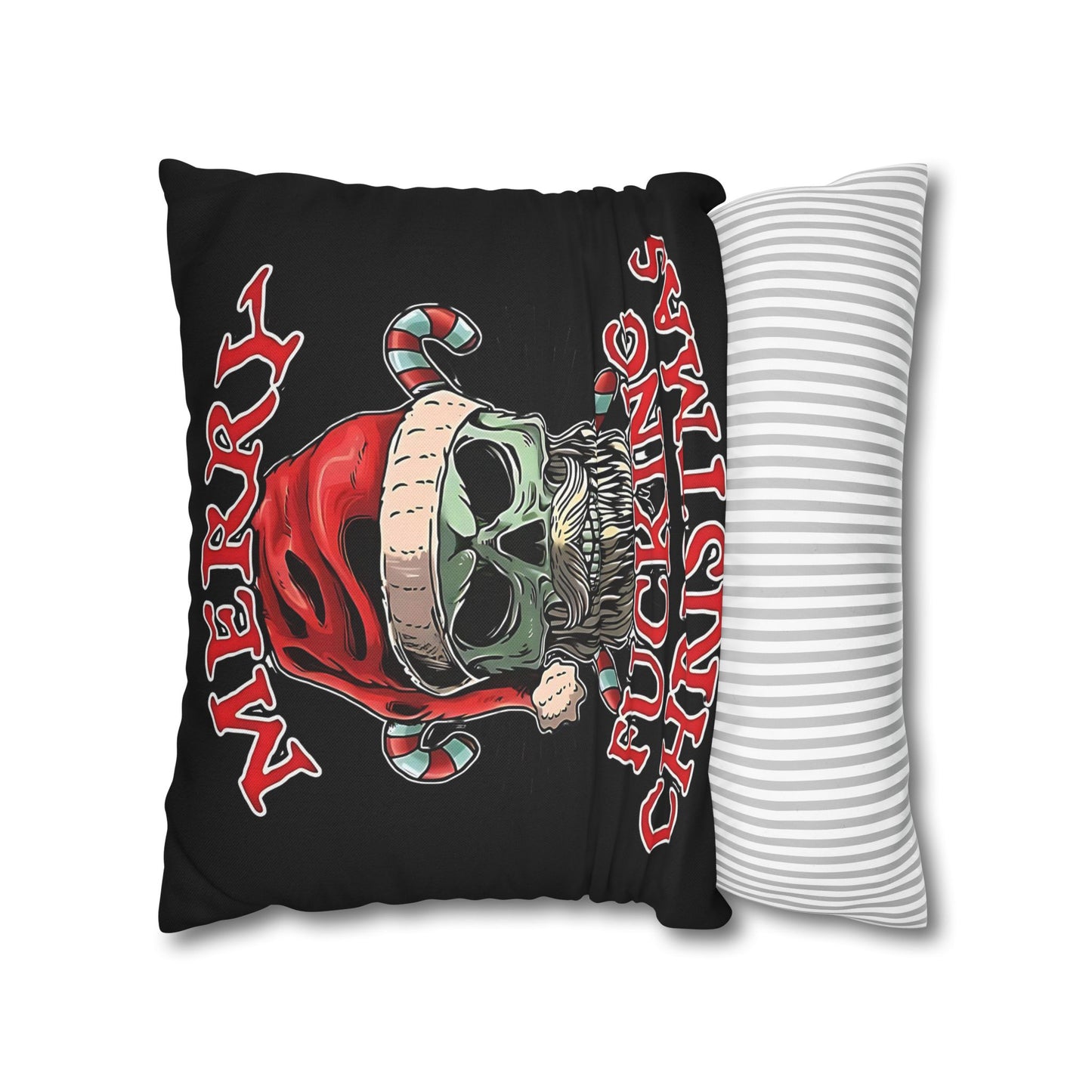Gothic Christmas Pillowcase - Merry F***ing Christmas Cushion Cover, Edgy Holiday Decor & Unique Gift - VYBE Shop