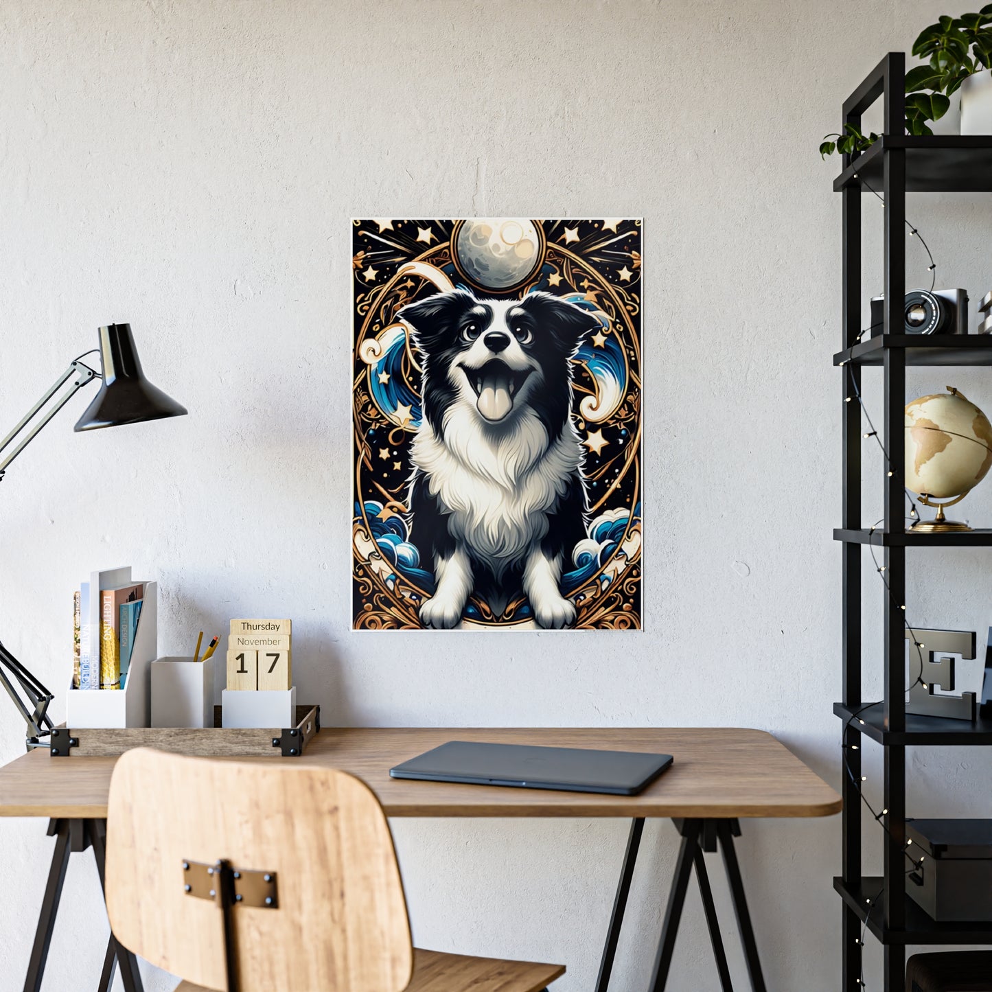 Glossy Dog Art Poster, Magical Pet Wall Decor - VYBE Shop