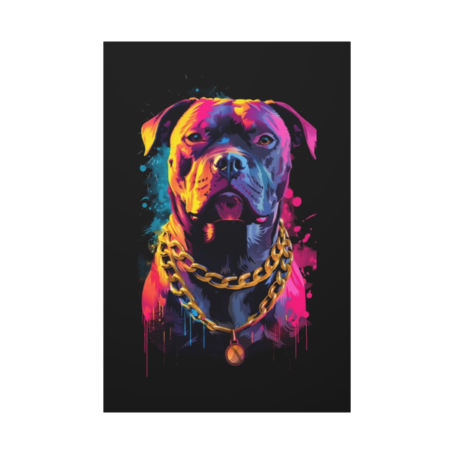 Vibrant Dog Portrait Canvas Art, Dog Lover Gift, Home Decor, Unique Wall Art, Pet Memorial Decoration, Colorful Art Print - VYBE Shop
