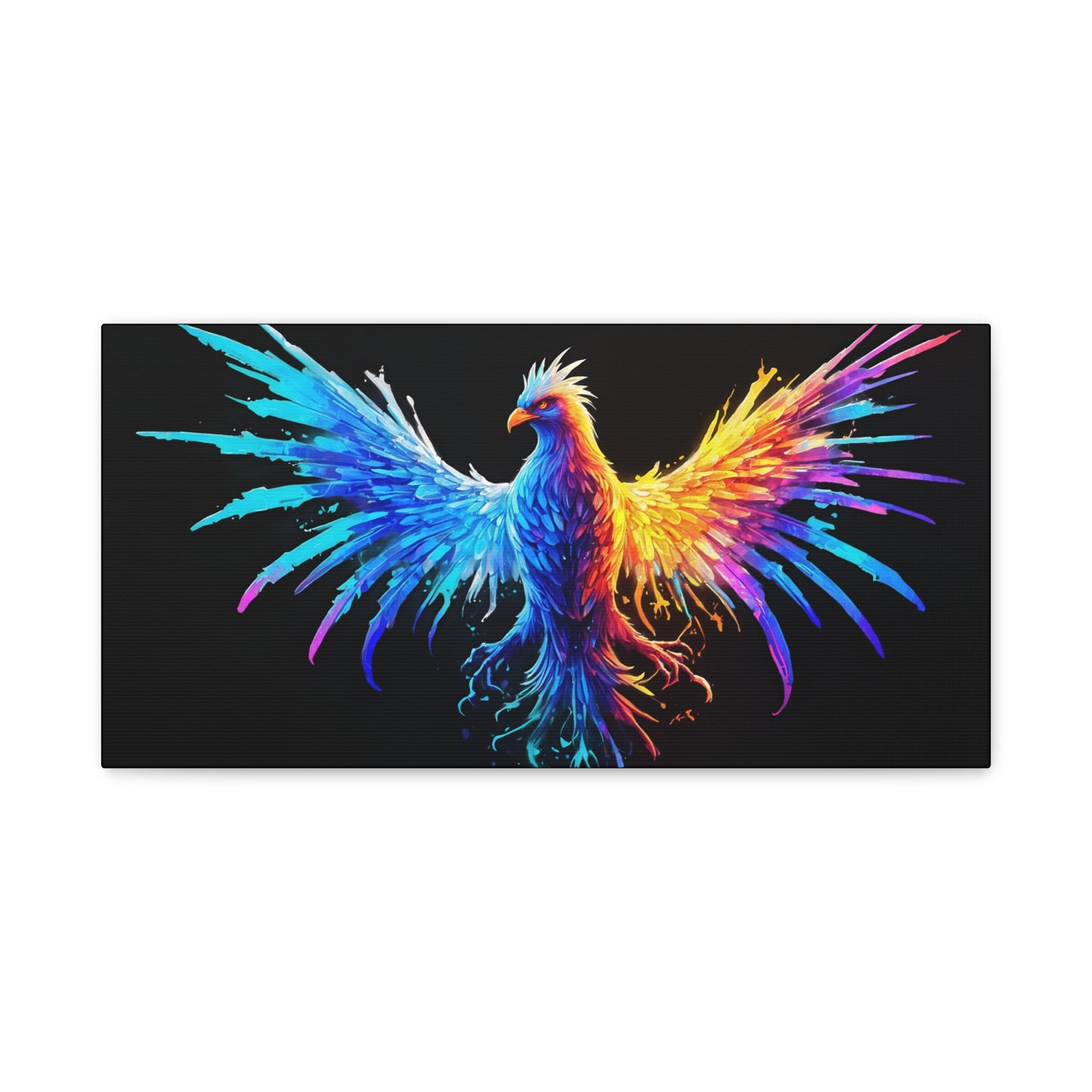 Neon Phoenix Canvas Wall Art | Colorful Home Decor, Inspirational Artwork, Gift for Art Lovers, Unique Wall Hanging - VYBE Shop
