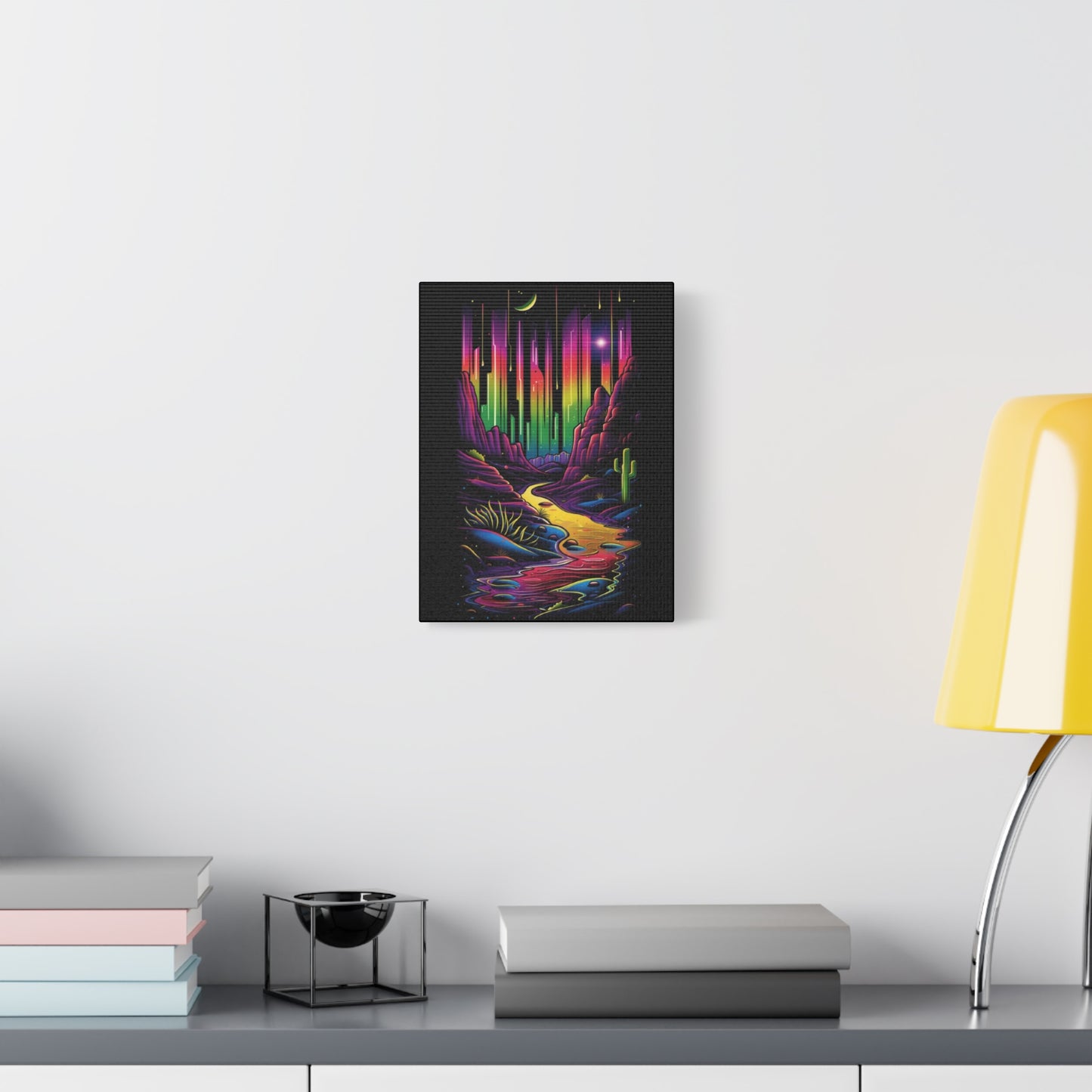 Neon Nature Canvas Art, Wall Decor, Colorful Landscape, Bohemian Home Decor, Gift for Art Lovers, Unique Wall Hanging - VYBE Shop
