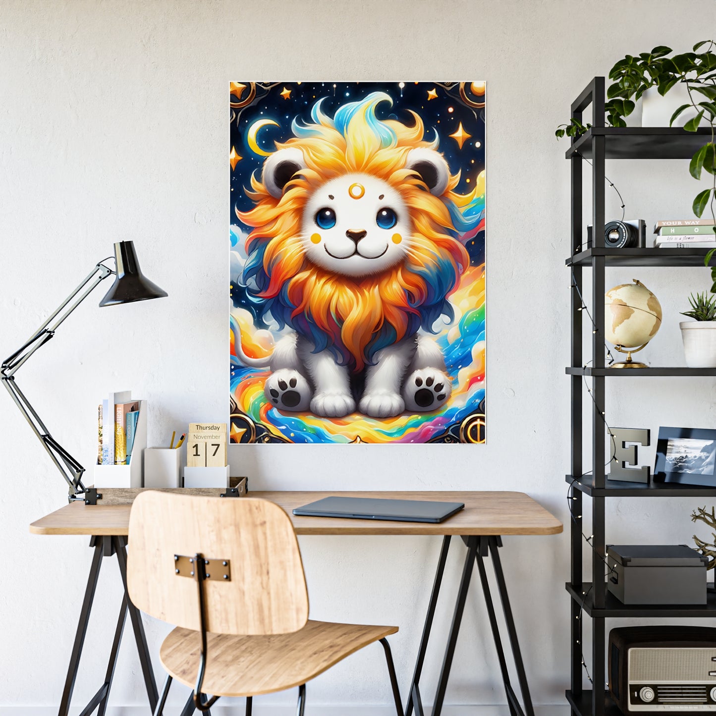 Cute Lion Wall Decor - Colorful Art Gloss Poster for Vibrant Home Decor - VYBE Shop