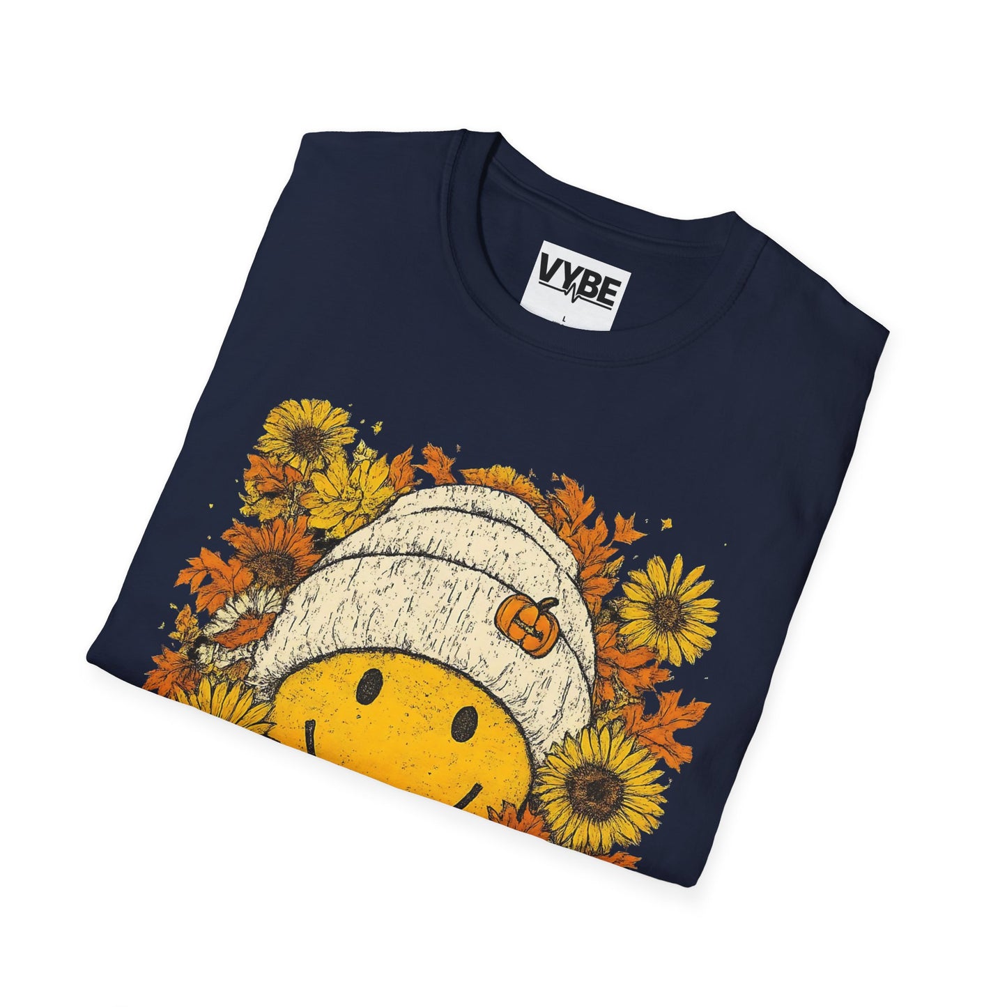 Fall- Happy Smile T-Shirt, Unisex Tee, Fall Fashion, Cute Graphic Shirt, Perfect for Autumn, Gifts for Her - VYBE Shop