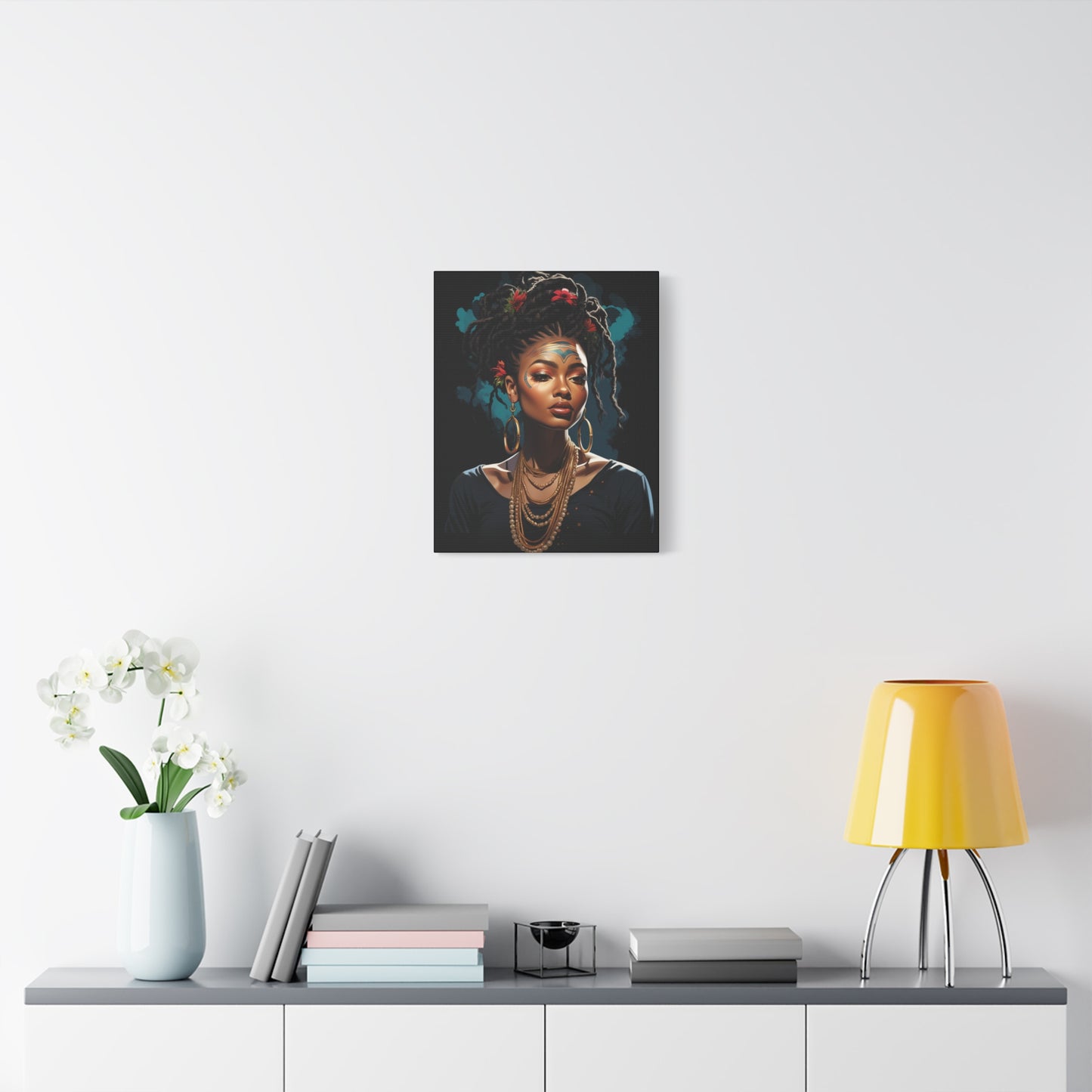Bohemian Wall Art Canvas, Stunning Portrait Decor, Home Decoration, Unique Gift for Art Lovers, African Inspired Artwork, Living Room - VYBE Shop
