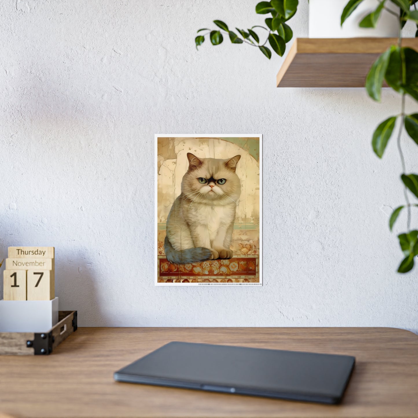 Glossy Cat Art Poster, Cat Lover Decor, Unique Cat Print - VYBE Shop
