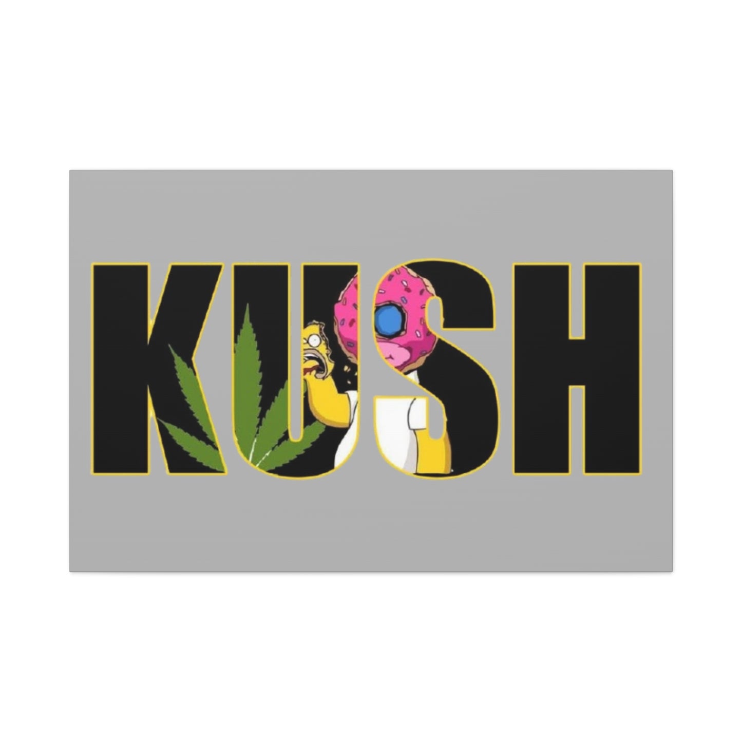 Colorful Cannabis KUSH Wall Art, Stretched Canvas Print, Unique Home Decor, Gift for Smokers, KUSH Design - VYBE Shop