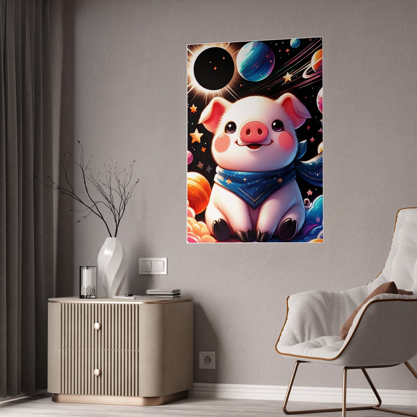 Cute Pig Galaxy Poster - Stunning Animal Wall Art for Unique Decor - VYBE Shop