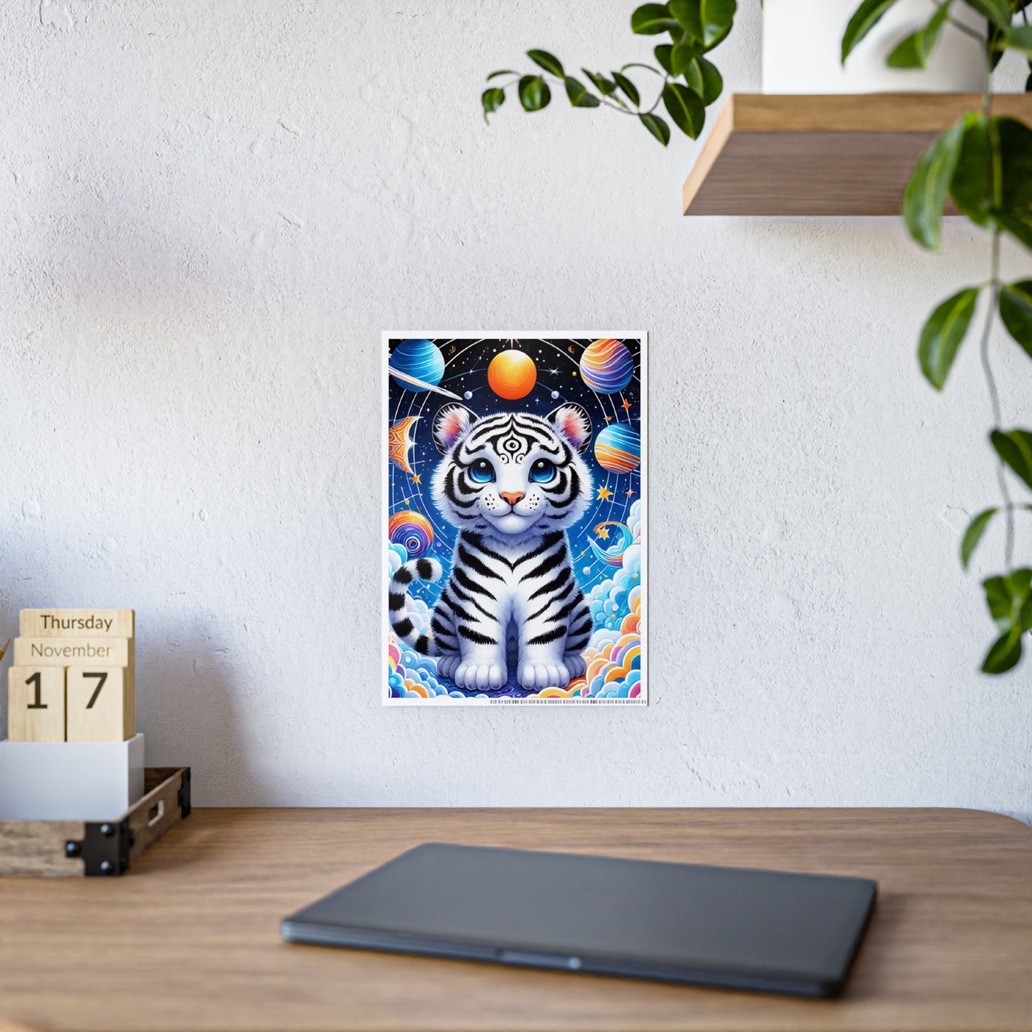 Vibrant Tiger Art - Colorful Animal Gloss Poster - VYBE Shop
