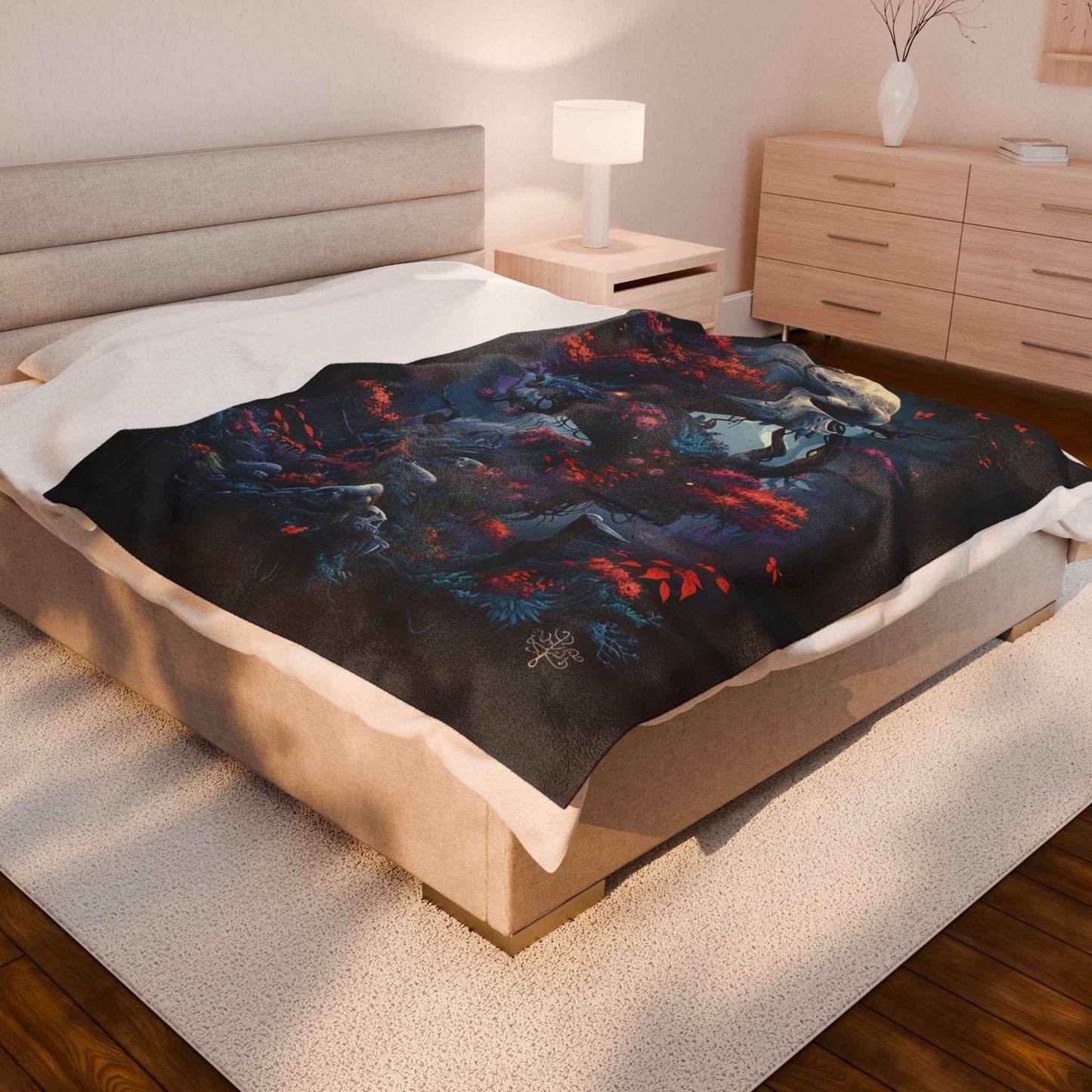 Gothic Skull Plush Blanket