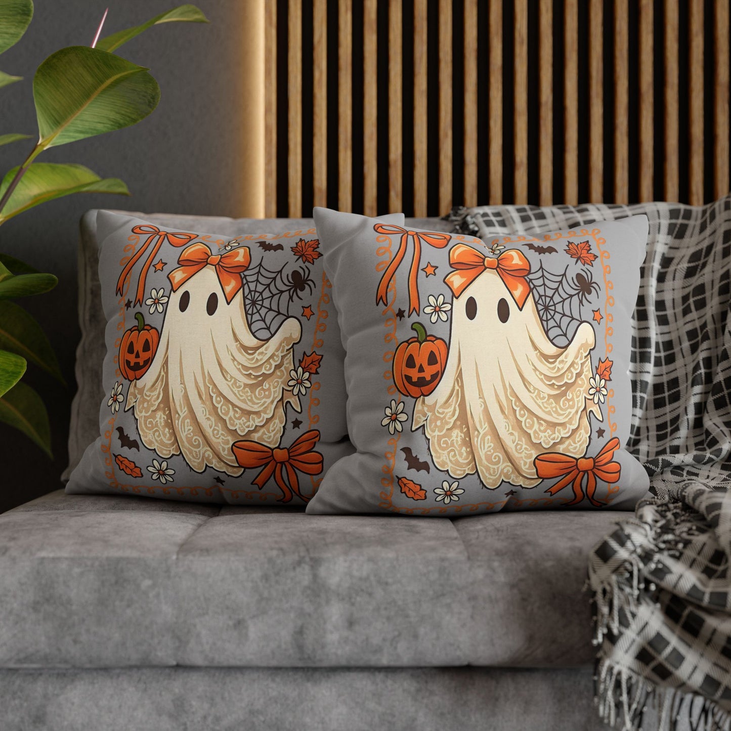 Halloween Ghost Pillowcase - Cozy Decorative Pillow for Fall Home Decor and Spooky Gifts - VYBE Shop