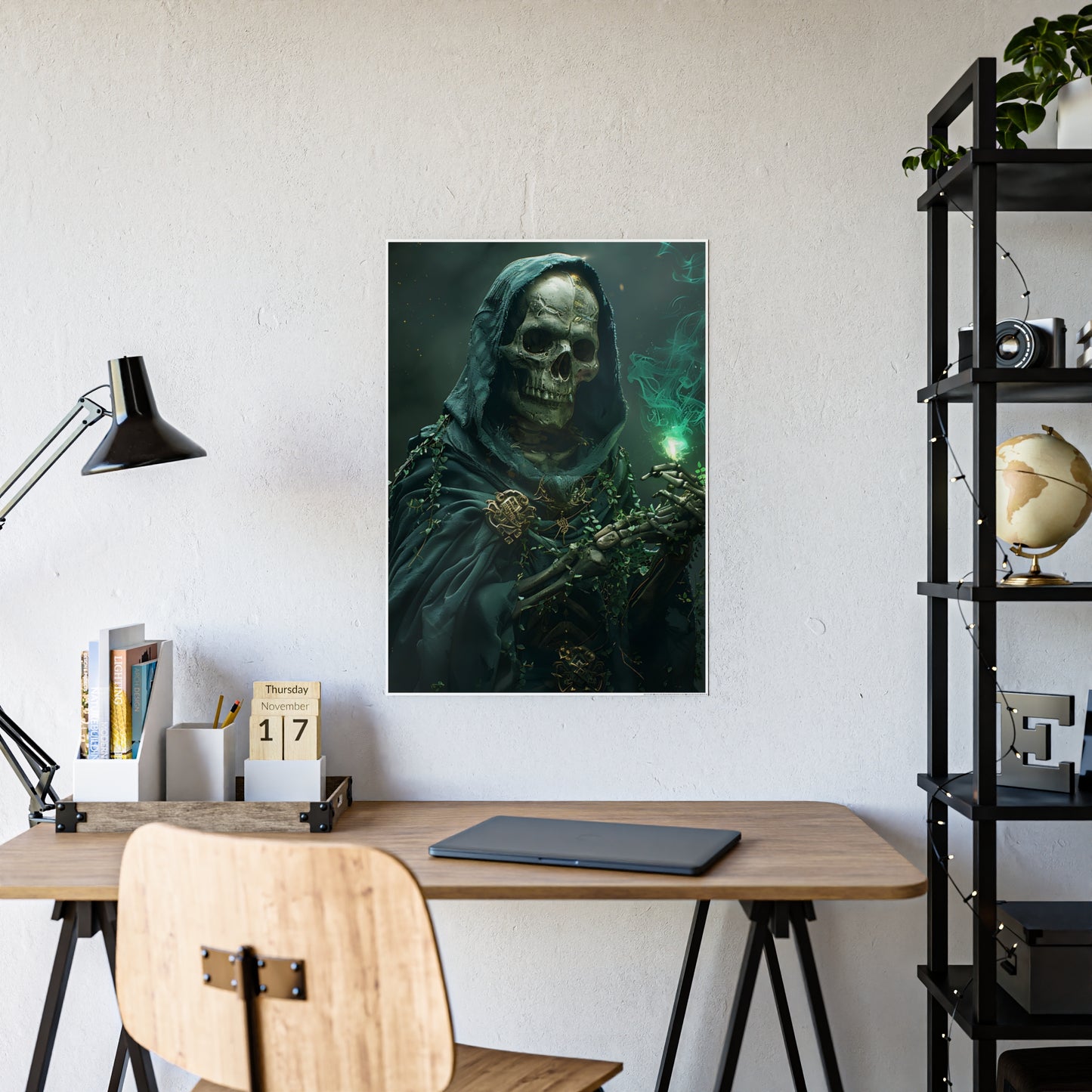 Skeleton Gothic Art Print, Dark Fantasy Poster, Edgy Wall Art - VYBE Shop