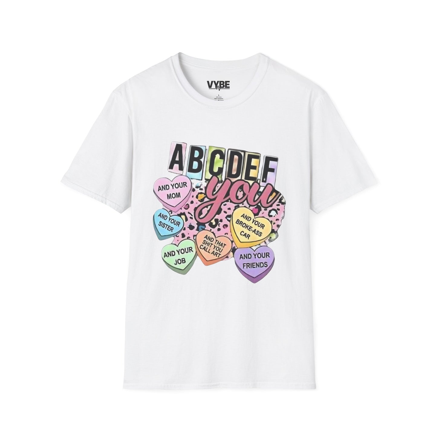eEdgy- Colorful ABCDEFU Unisex T-Shirt with Fun Sayings, Casual Wear, Gift for Any Occasion, Trending Graphic Tee - VYBE Shop