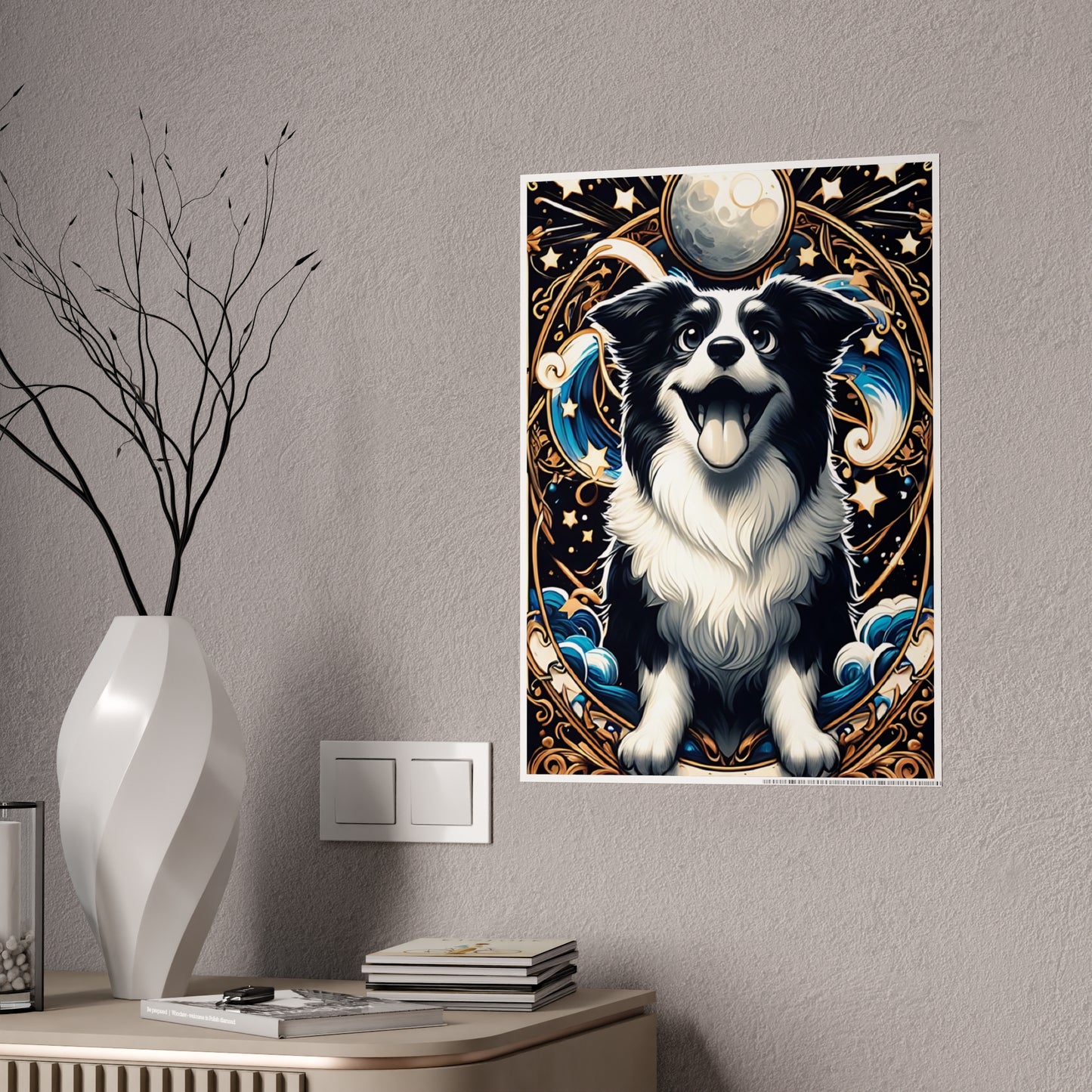 Glossy Dog Art Poster, Magical Pet Wall Decor - VYBE Shop