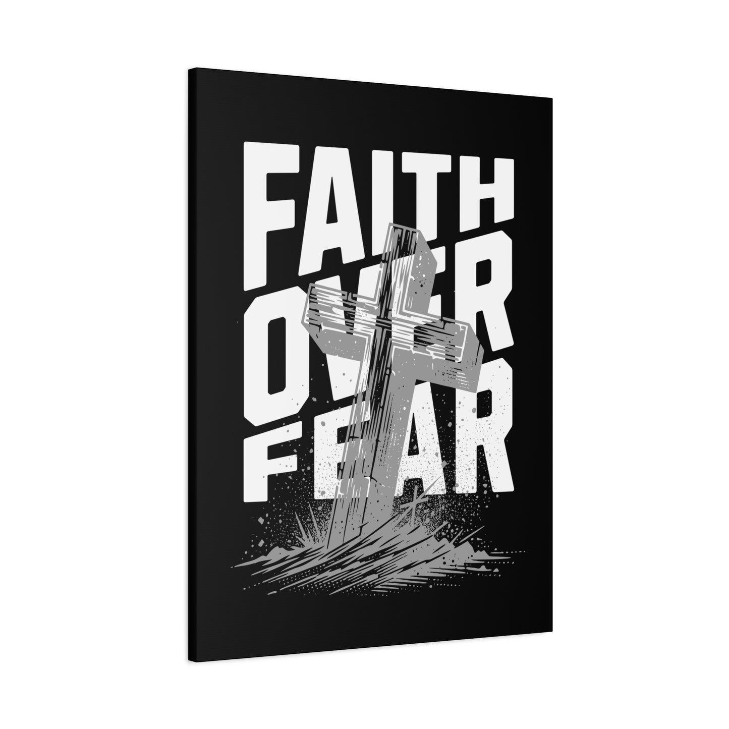 Religion- Faith Over Fear Canvas Print, Inspirational Wall Art, Religious Home Decor - VYBE Shop