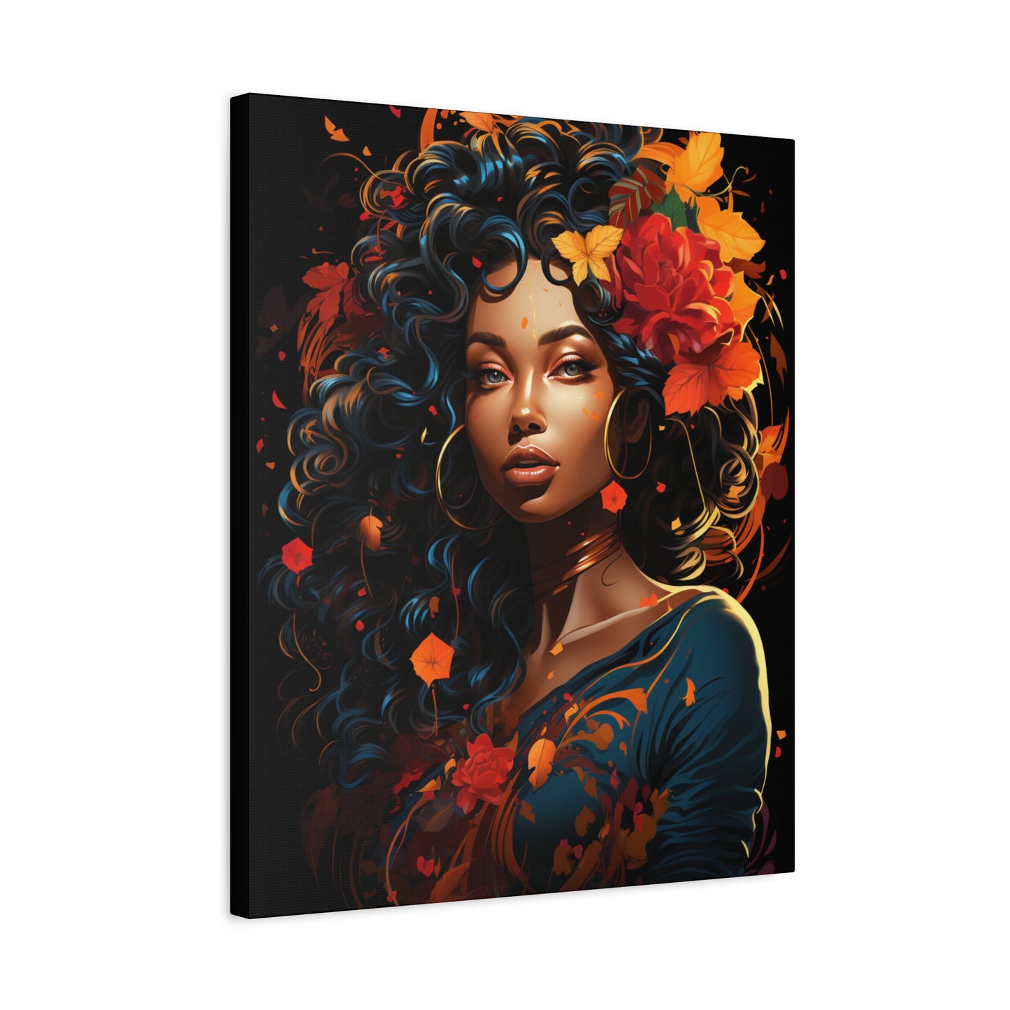 Canvas Wall Art featuring Vibrant Autumn Queen Design, Home Decor, Gift for Art Lovers, Fall Aesthetic, Boho Style - VYBE Shop