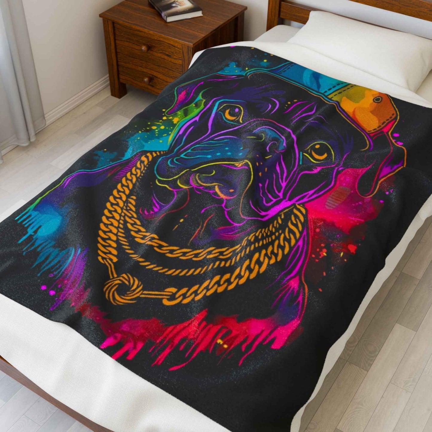 Vibrant Dog Plush Blanket for Pet Lovers