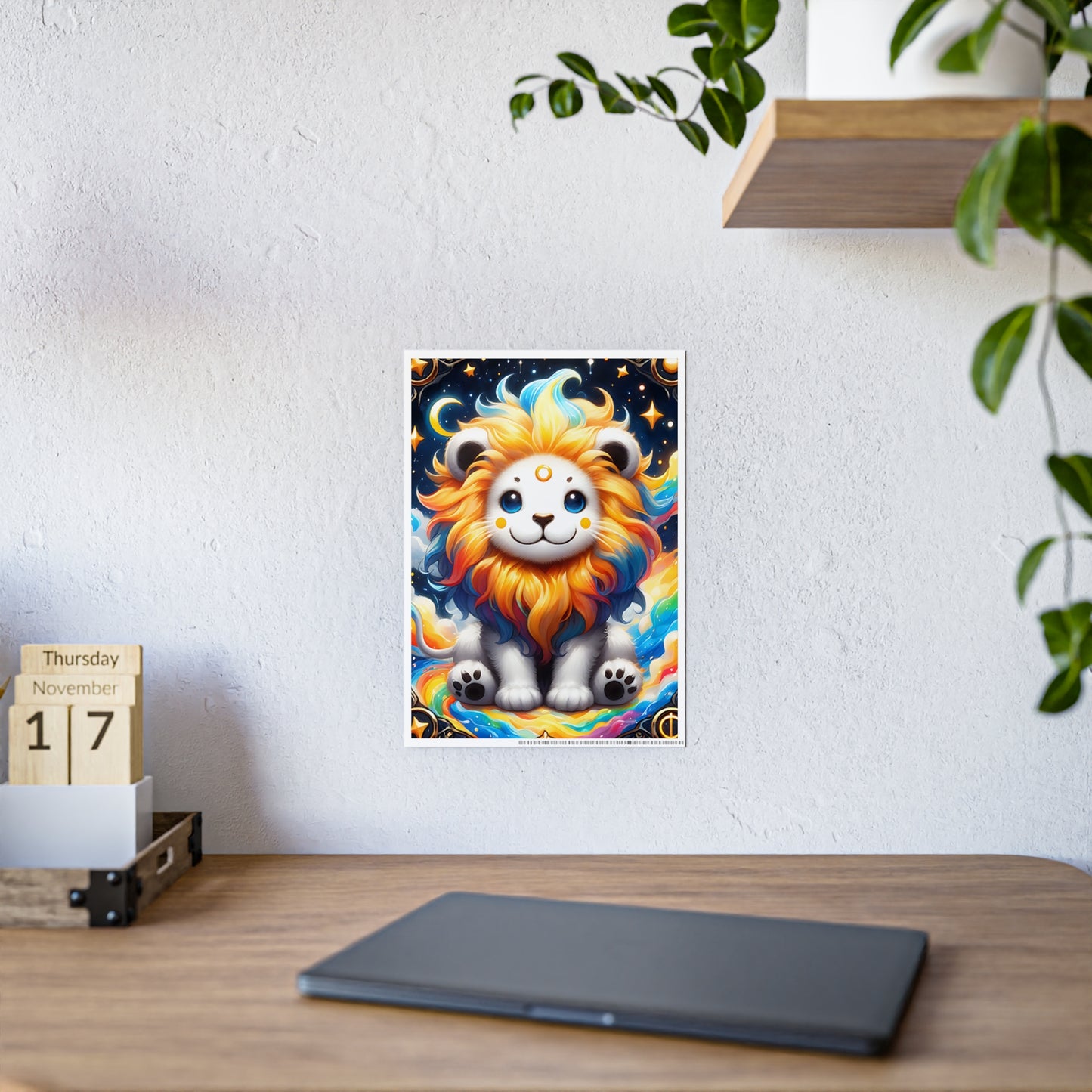 Cute Lion Wall Decor - Colorful Art Gloss Poster for Vibrant Home Decor - VYBE Shop