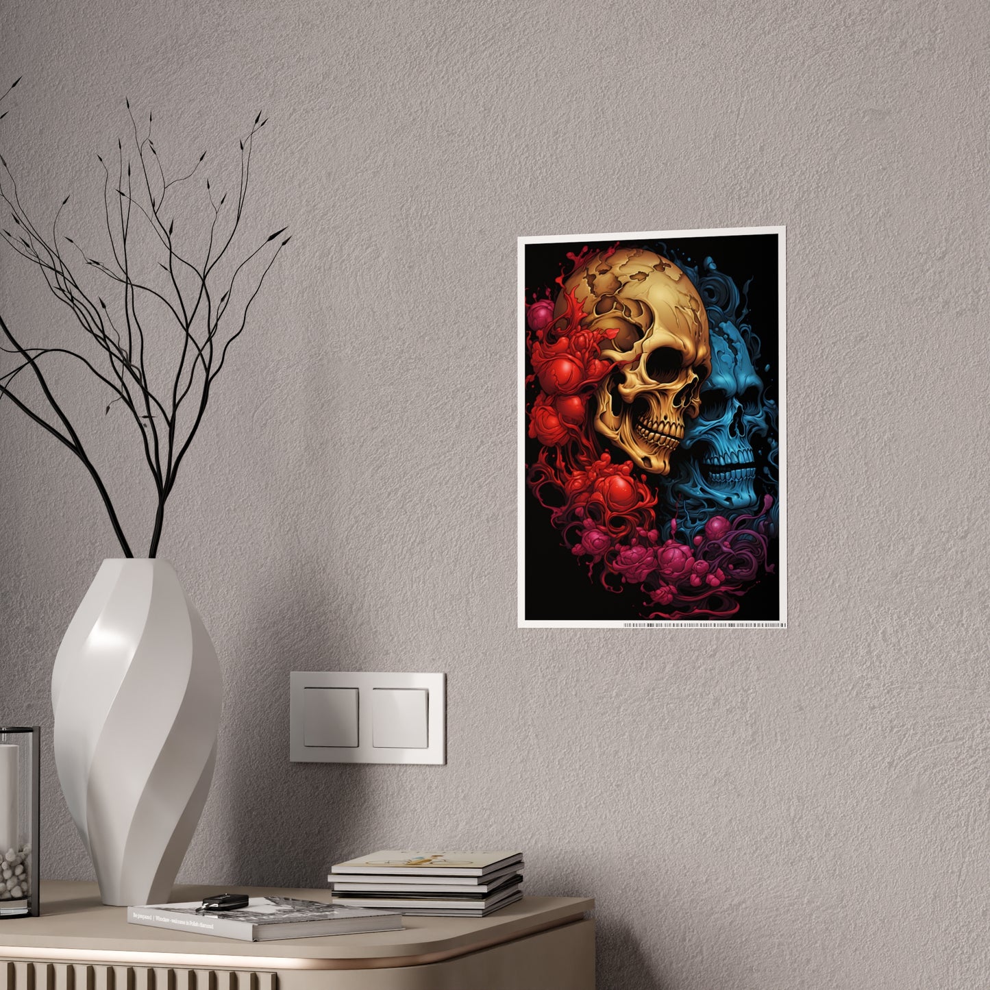 Skull Art Poster for Edgy Wall Decor - Gothic Home Design with Dark Aesthetic - VYBE Shop